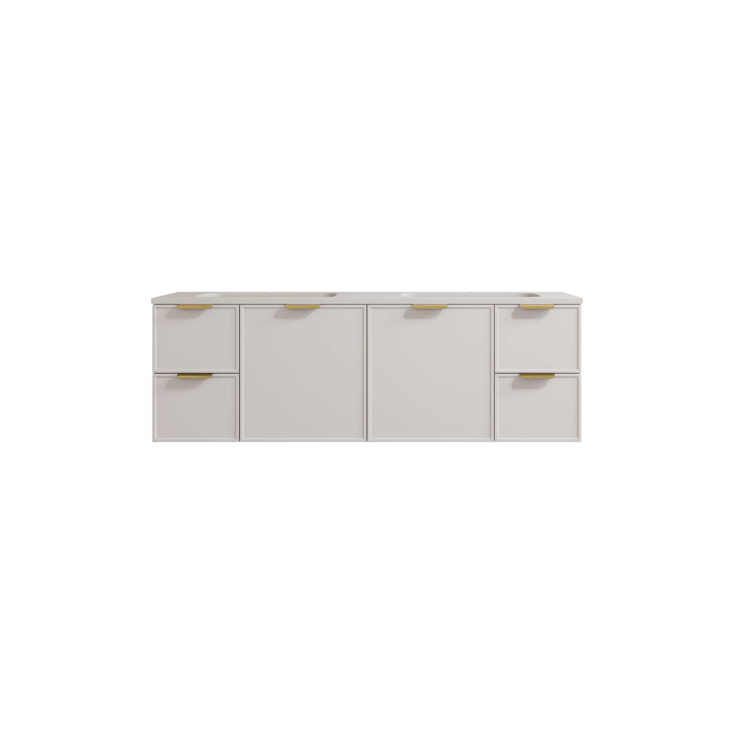 CETO Miami Wall Hung PVC Vanity with U shape soft closing drawers 600/750/900/1200SD/1500SD
