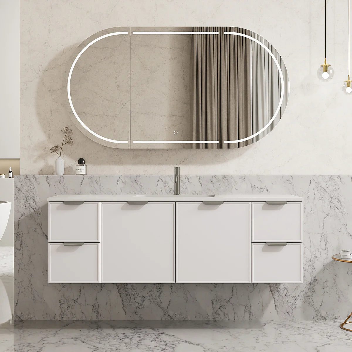 Vivid Pulse Wall-Mounted PVC Cabinet with Soft Closing Doors