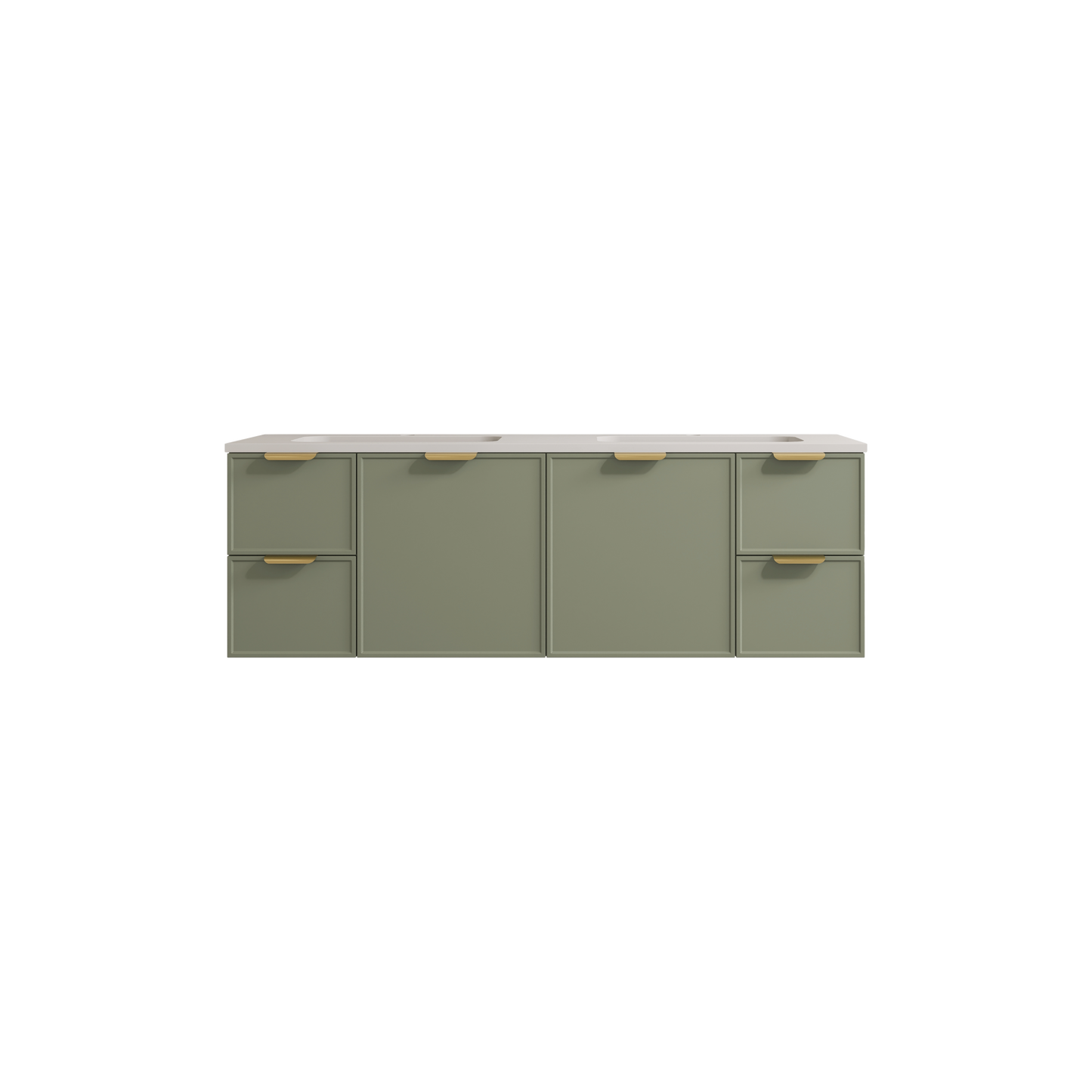 CETO Miami Wall Hung PVC Vanity with U shape soft closing drawers 600/750/900/1200SD/1500SD
