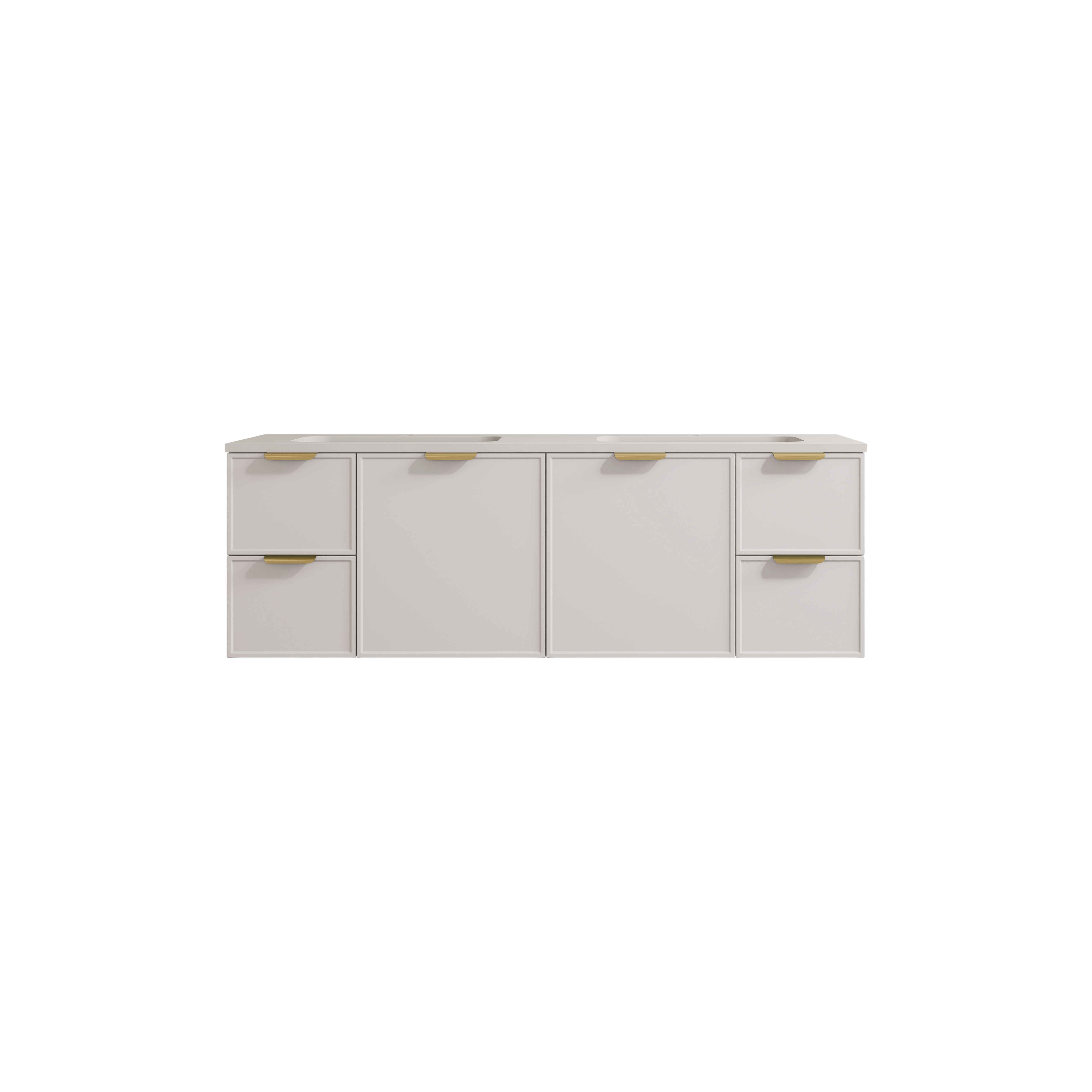 Vivid Pulse Wall Hung PVC Cabinet with Soft closing Soft closing Central door and Side Drawers 1490*455*480mm HCM1521W-MB/MW/MG