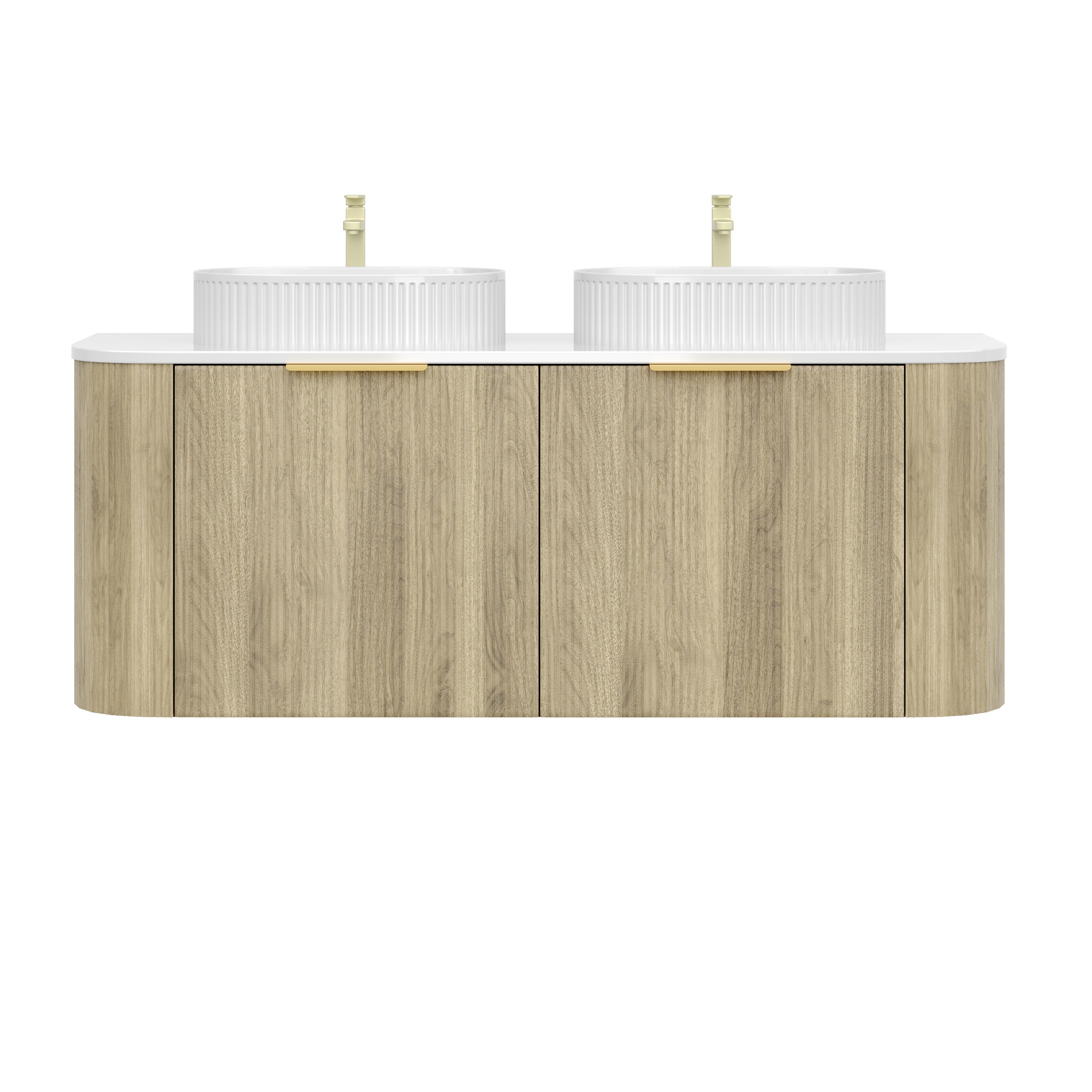 CETO Artis Wall-Hung PVC Fluted Curved Cabinet with Inner Drawers 1200/1500mm ARD1200W/1220/1500W/1550W-S-CO/PO/WAL