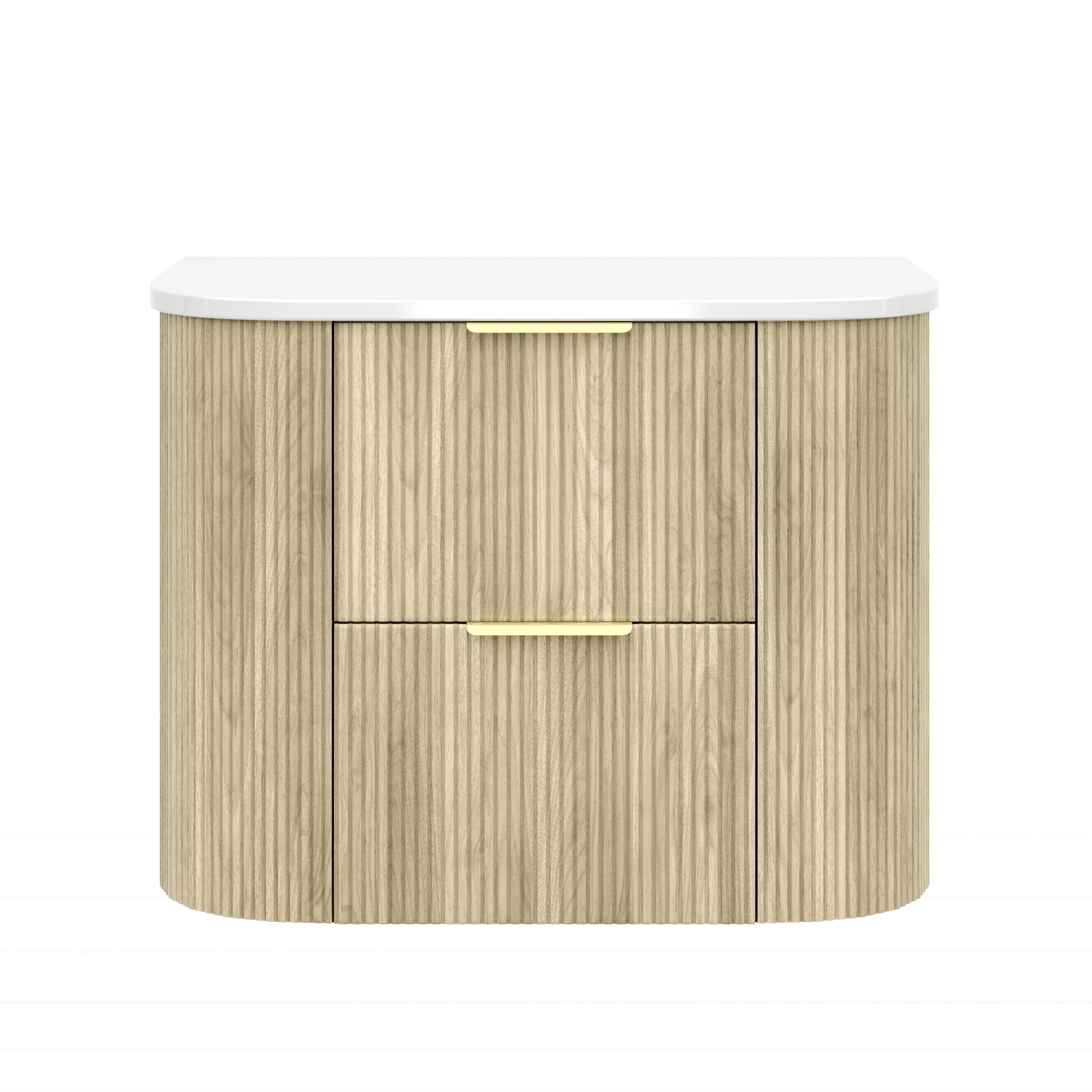 CETO Artis Wall-Hung PVC fluted Curved Cabinet with Soft-Close Drawers 600-900mm ART600W /ART750W /ART900W -D-CO/PO/WAL