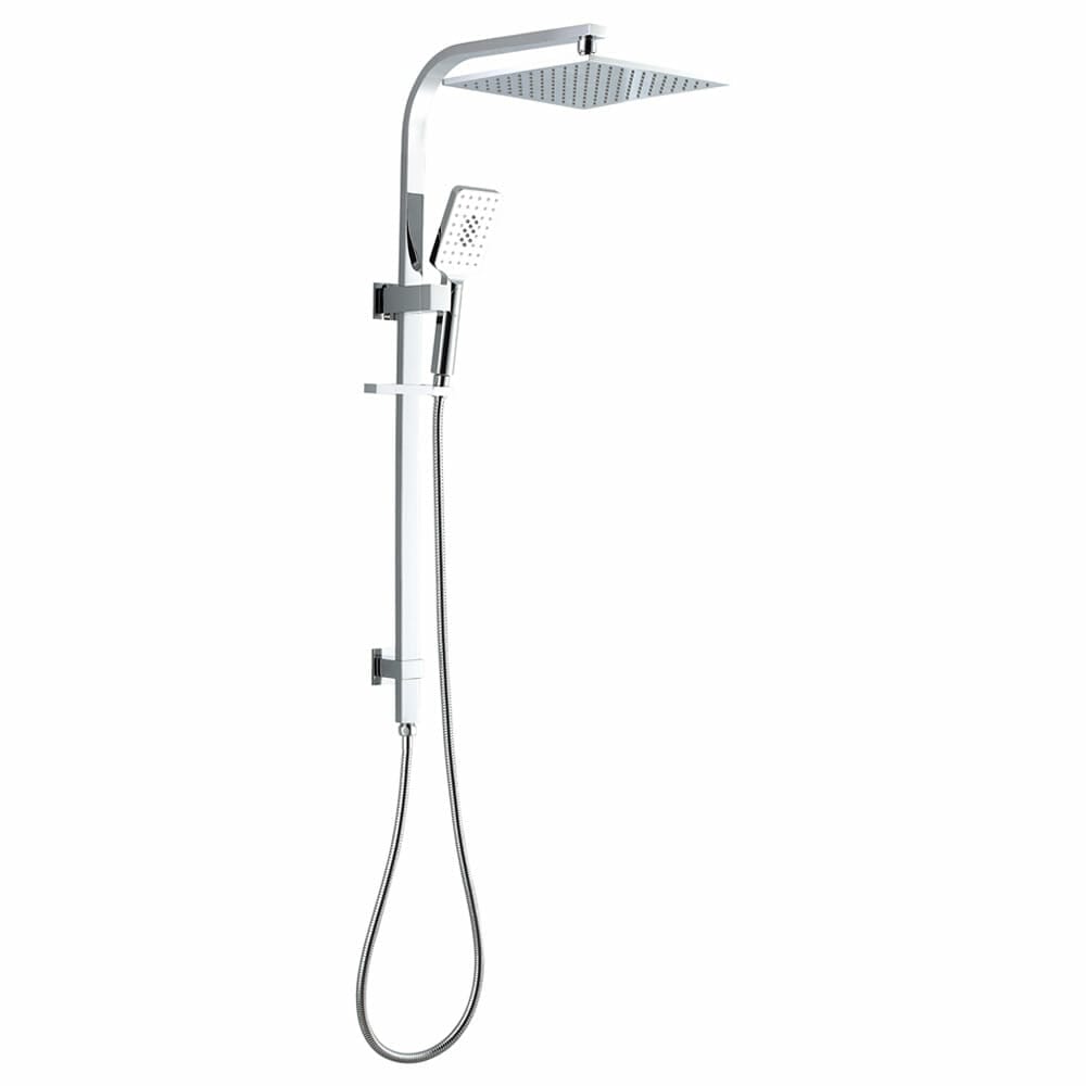 2 In 1 Cube Shower Top Inlet Matte Brushed Nickel Square
