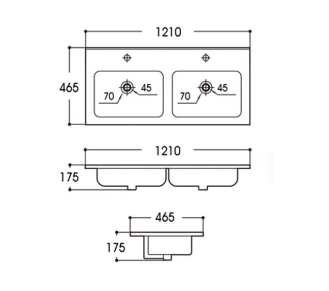 Vanity Top with Undermount Basin For Bathroom 610-1210mm
