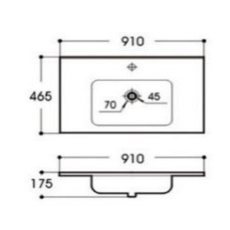 Vanity Top with Undermount Basin For Bathroom 610-1210mm