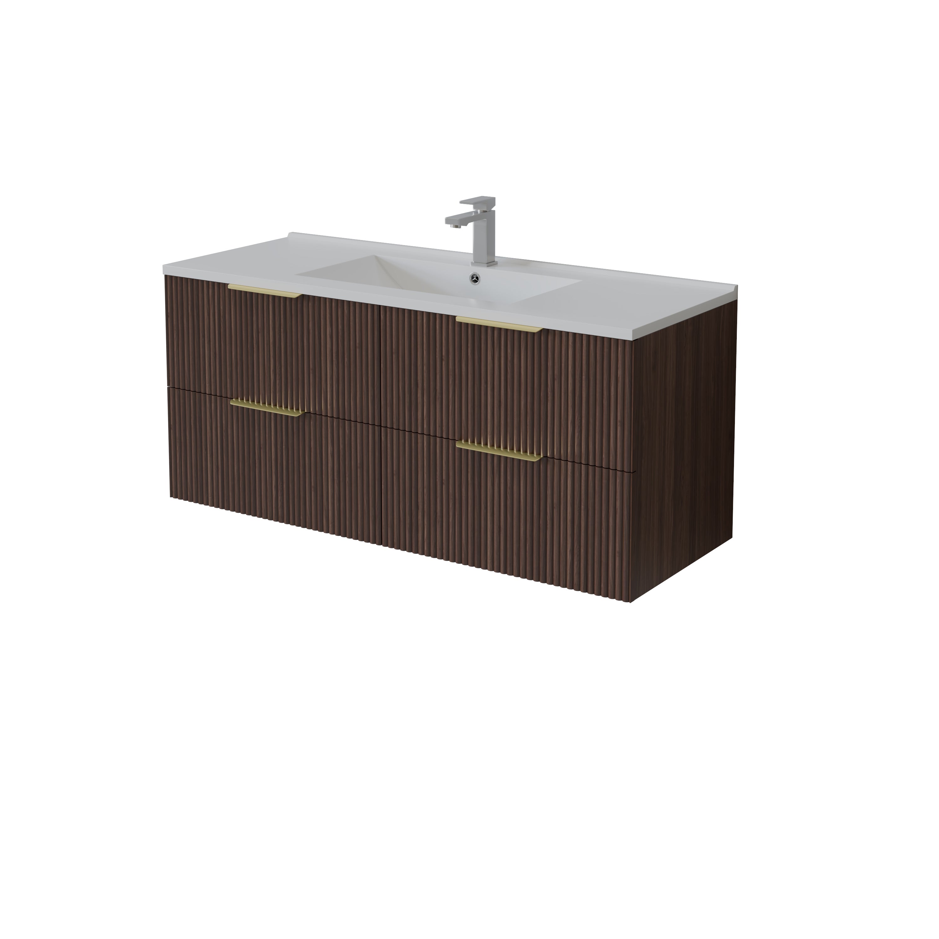 VITO EDINA Fluted Wall Hung PVC Cabinet with Soft closing drawers 590-1490mm
