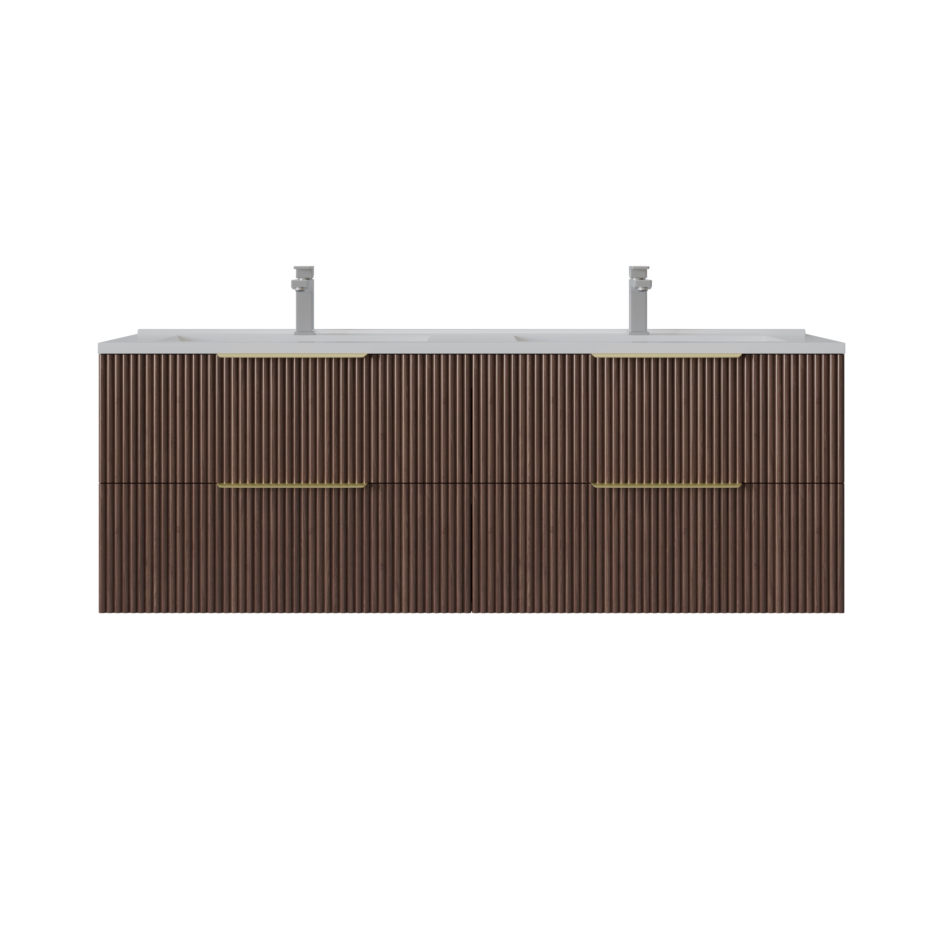 VITO EDINA Fluted Wall Hung PVC Cabinet with Soft closing drawers 590-1490mm