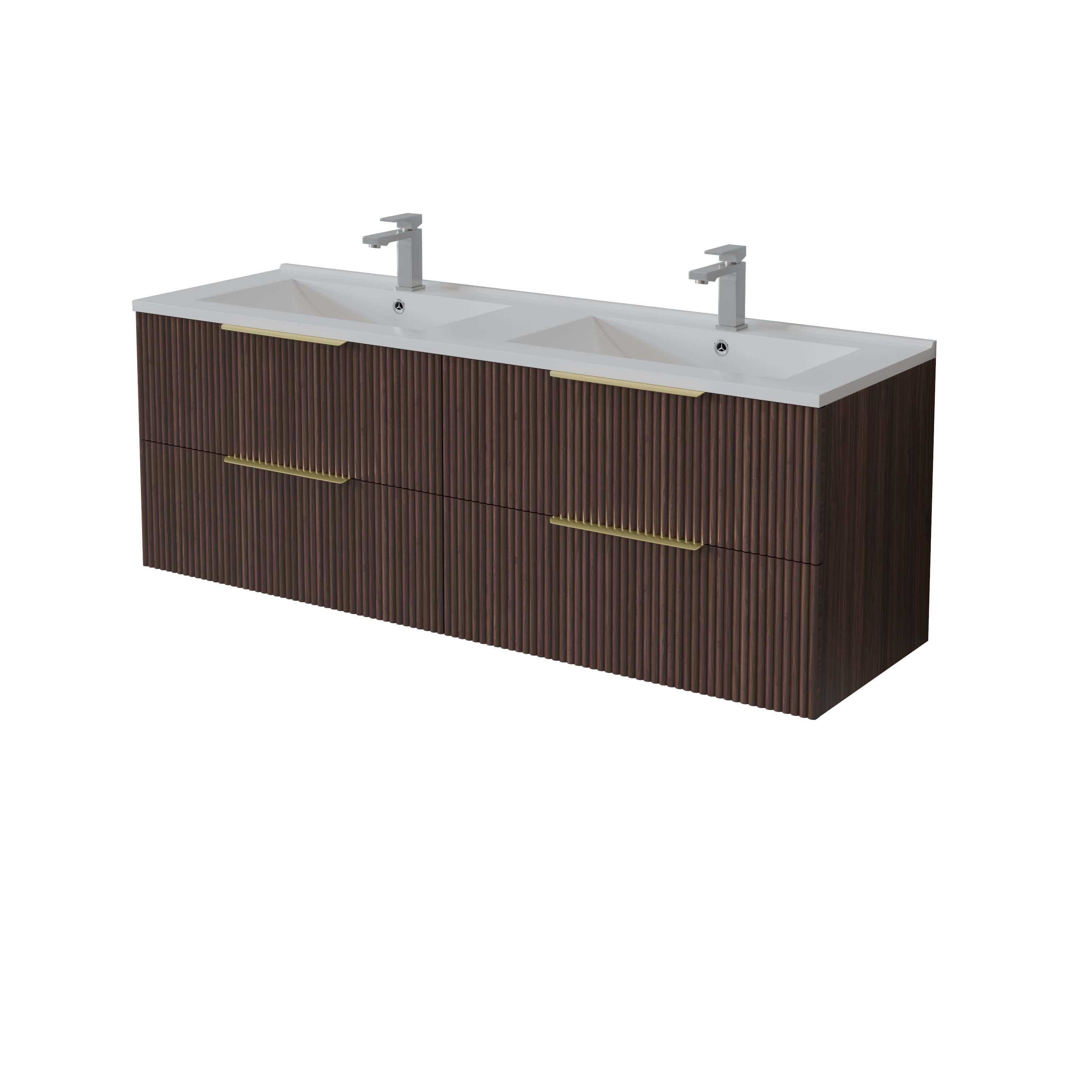 VITO EDINA Fluted Wall Hung PVC Cabinet with Soft closing drawers 590-1490mm