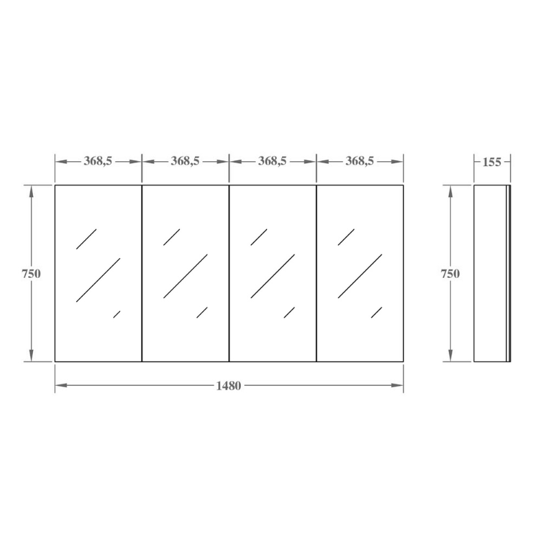 PVC Shaving Cabinet – Moisture-Resistant Bathroom Storage 600–1500mm