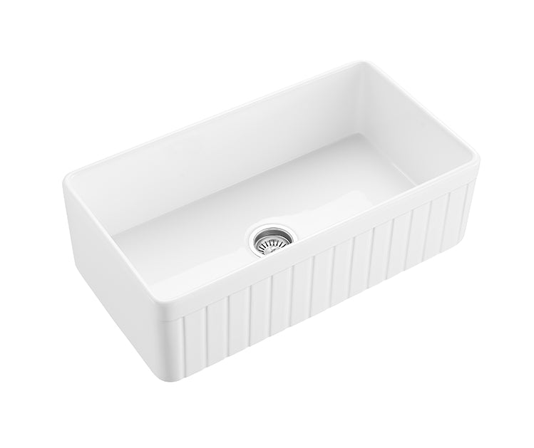 838*456*252mm Greenwich Fireclay Farmhouse Single Sink FCS828GW/MB