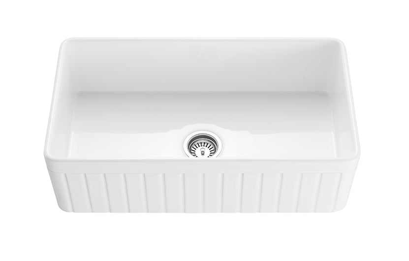 838*456*252mm Greenwich Fireclay Farmhouse Single Sink FCS828GW/MB
