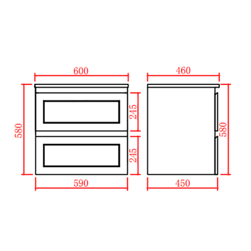 Onda Wall-Mounted Vanity 450/740/890/1200mm