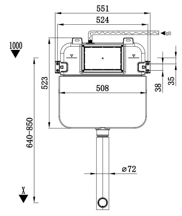 Frameless In-wall Cistern