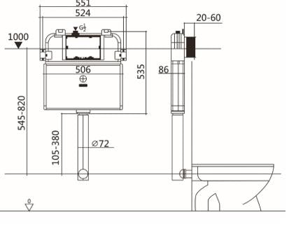 In Wall Cistern Frameless G30032