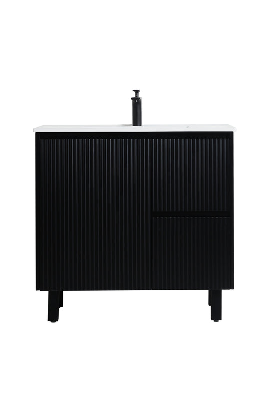 900mm Brighton Floor Standing Vanity Matte Black  CB94RL-MB Cabinet ONLY