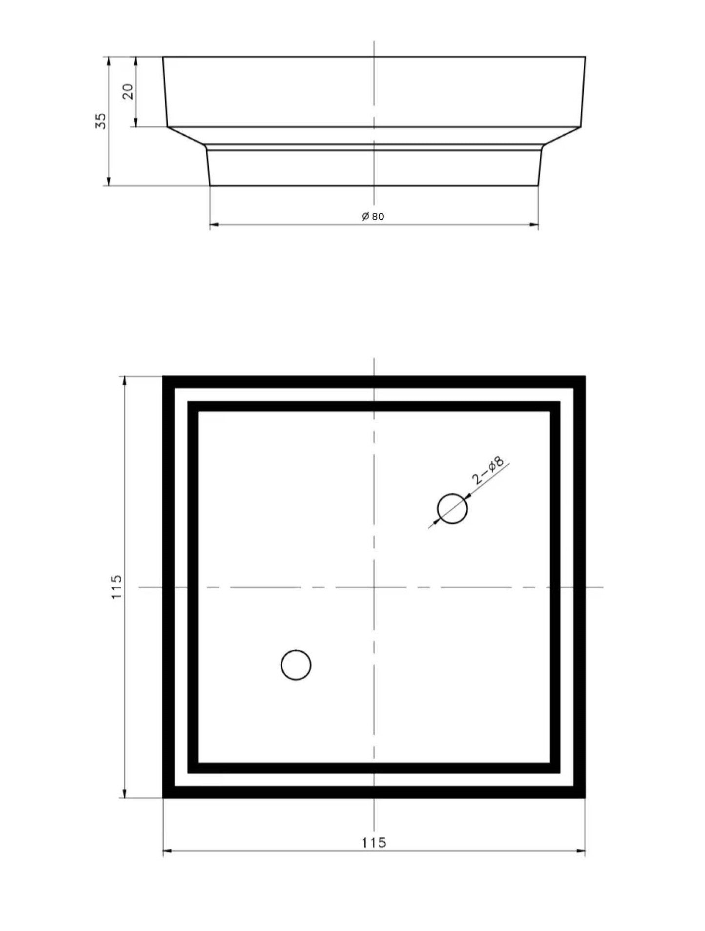 Brushed Chrome Square Tile Insert Floor Drain 75mm/90mm