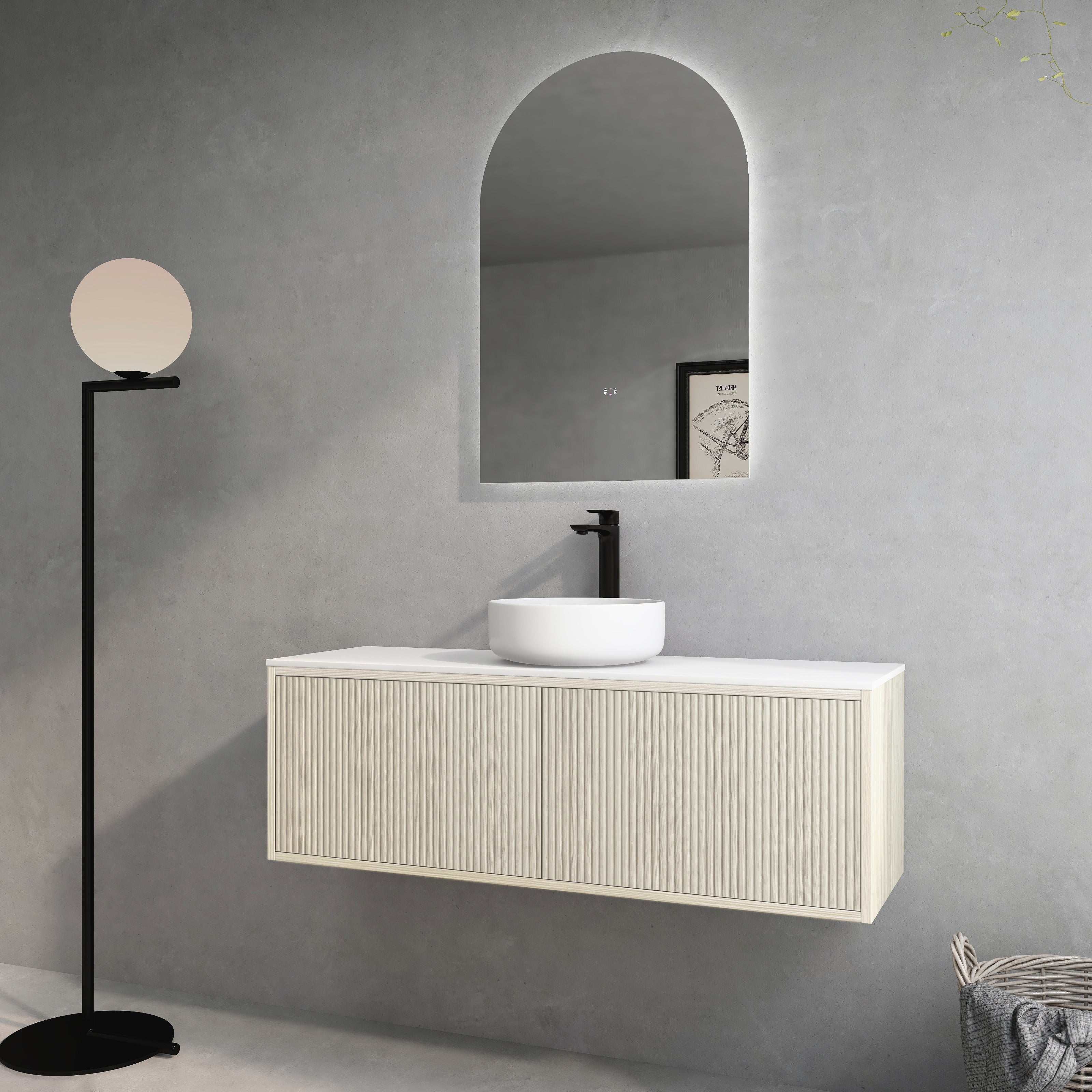 Bellevue Slim Wall-Mounted Vanity 1190*386*380mm Coastal Oak