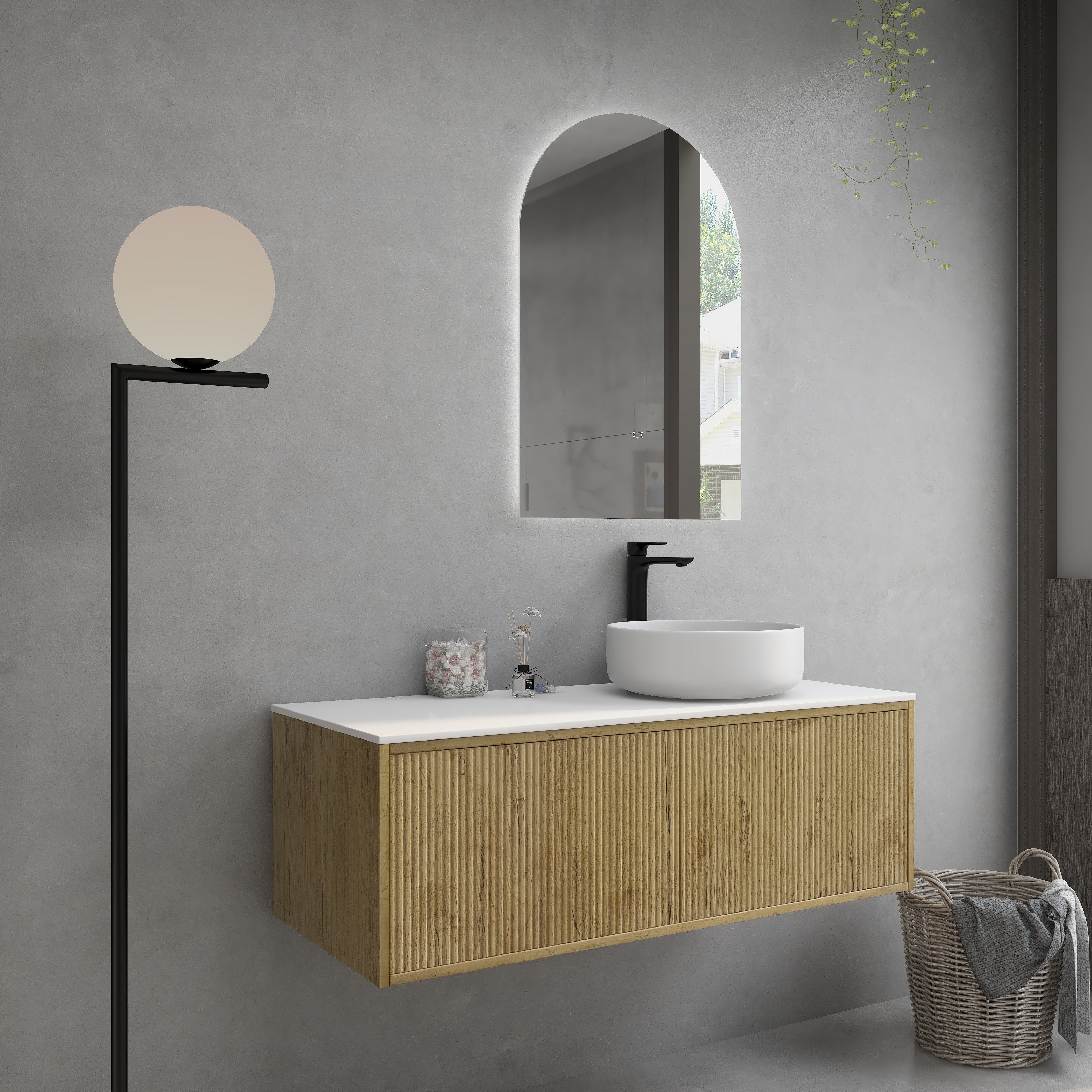 Bellevue Standard Wall-Mounted Vanity 1190*496*380mm Prime Oak