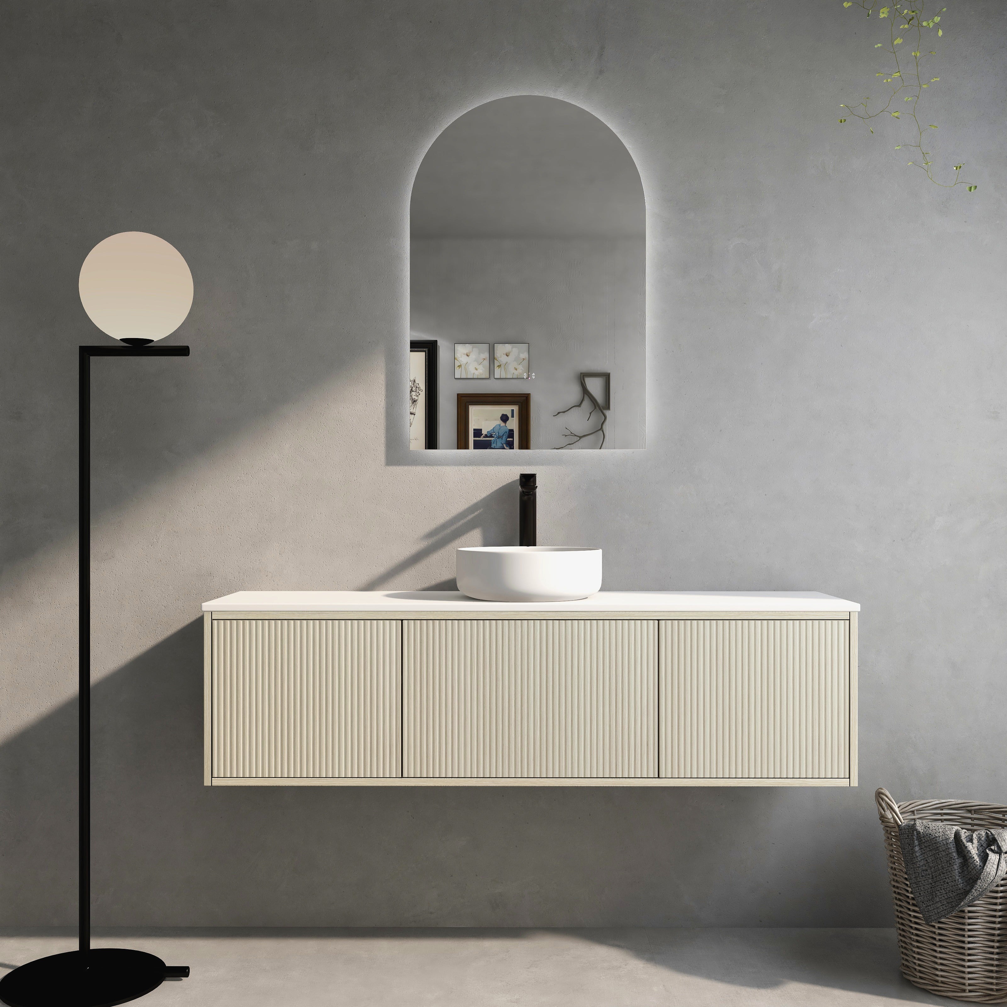 Bellevue Slim Wall-Mounted Vanity 1490*386*380mm Coastal Oak