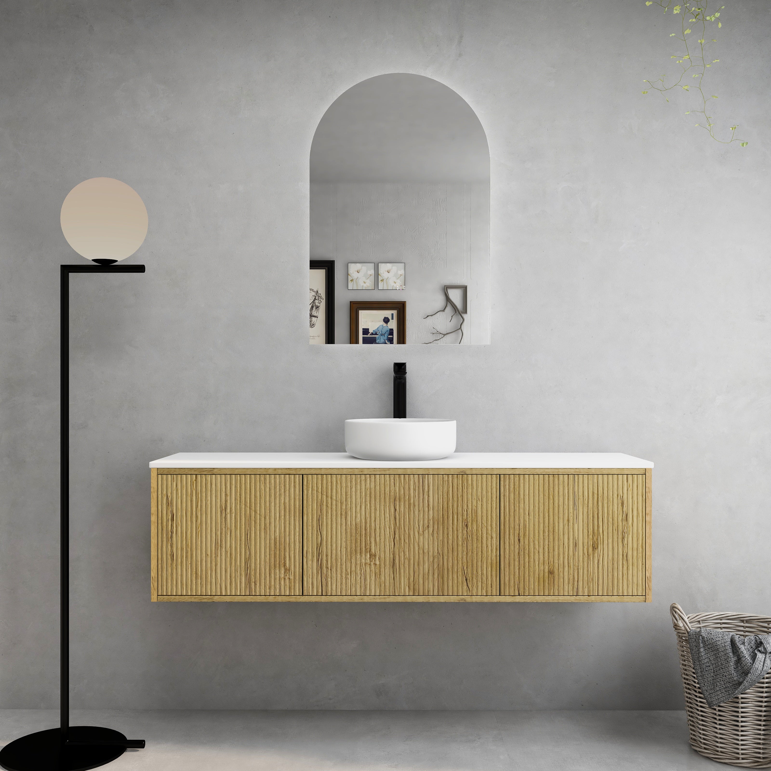 Bellevue Slim Wall-Mounted Vanity 1490*386*380mm Prime Oak