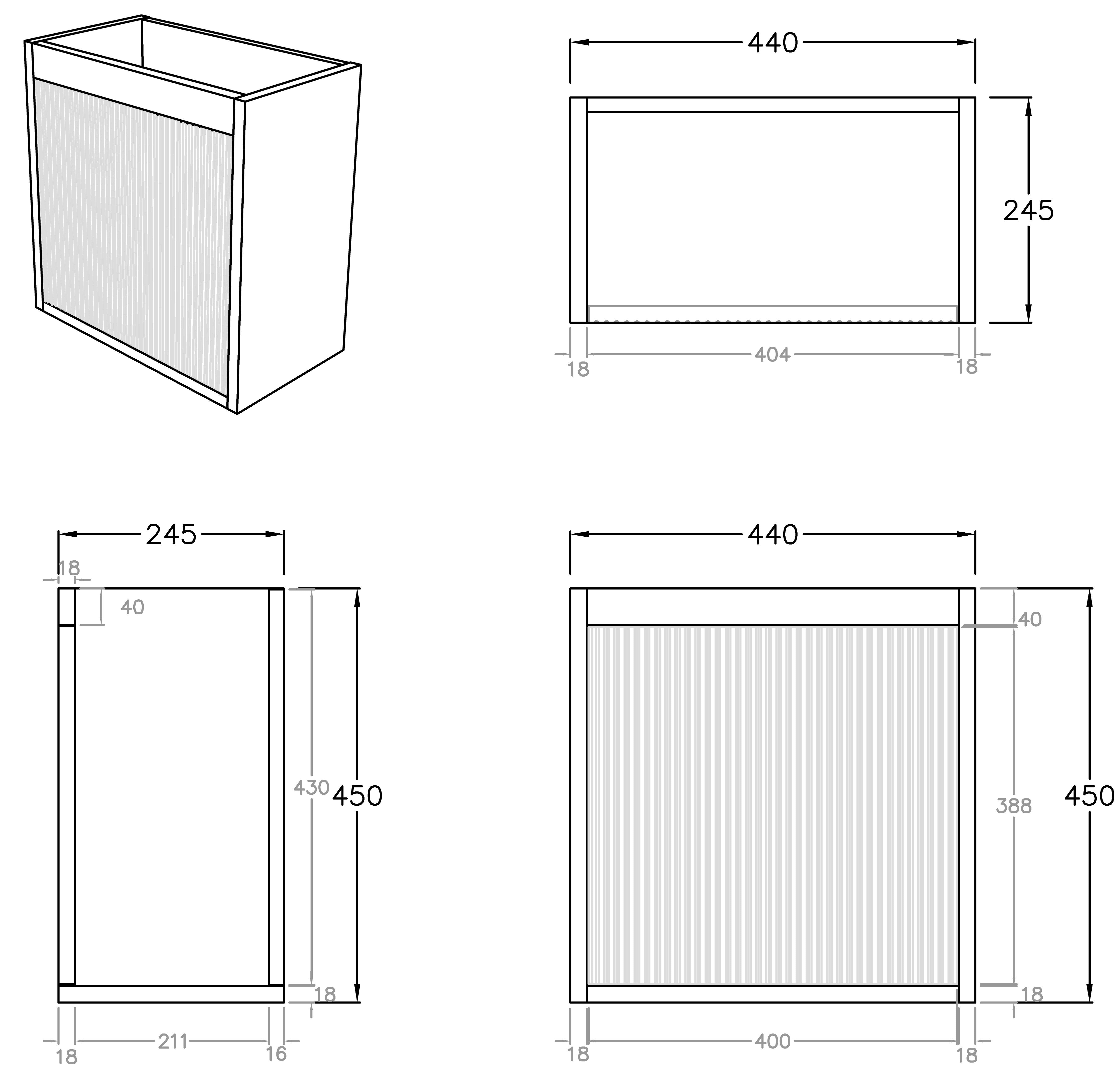 Bellevue Mini Wall-Mounted Vanity 440*245*450mm