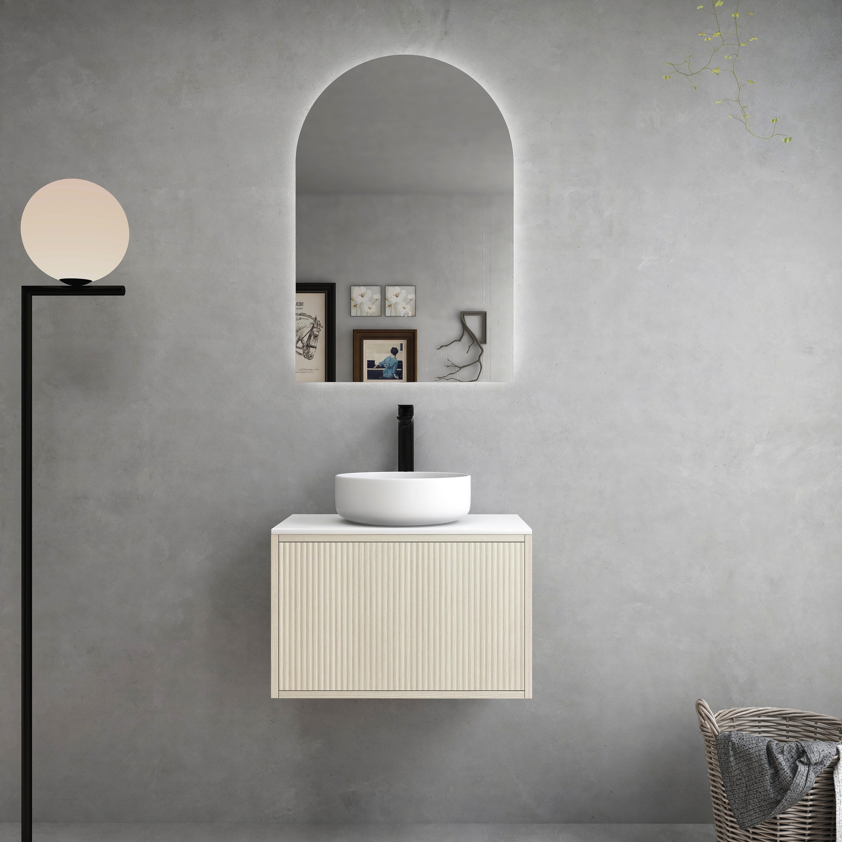 Bellevue Slim Wall-Mounted Vanity 590*386*380mm Coastal Oak