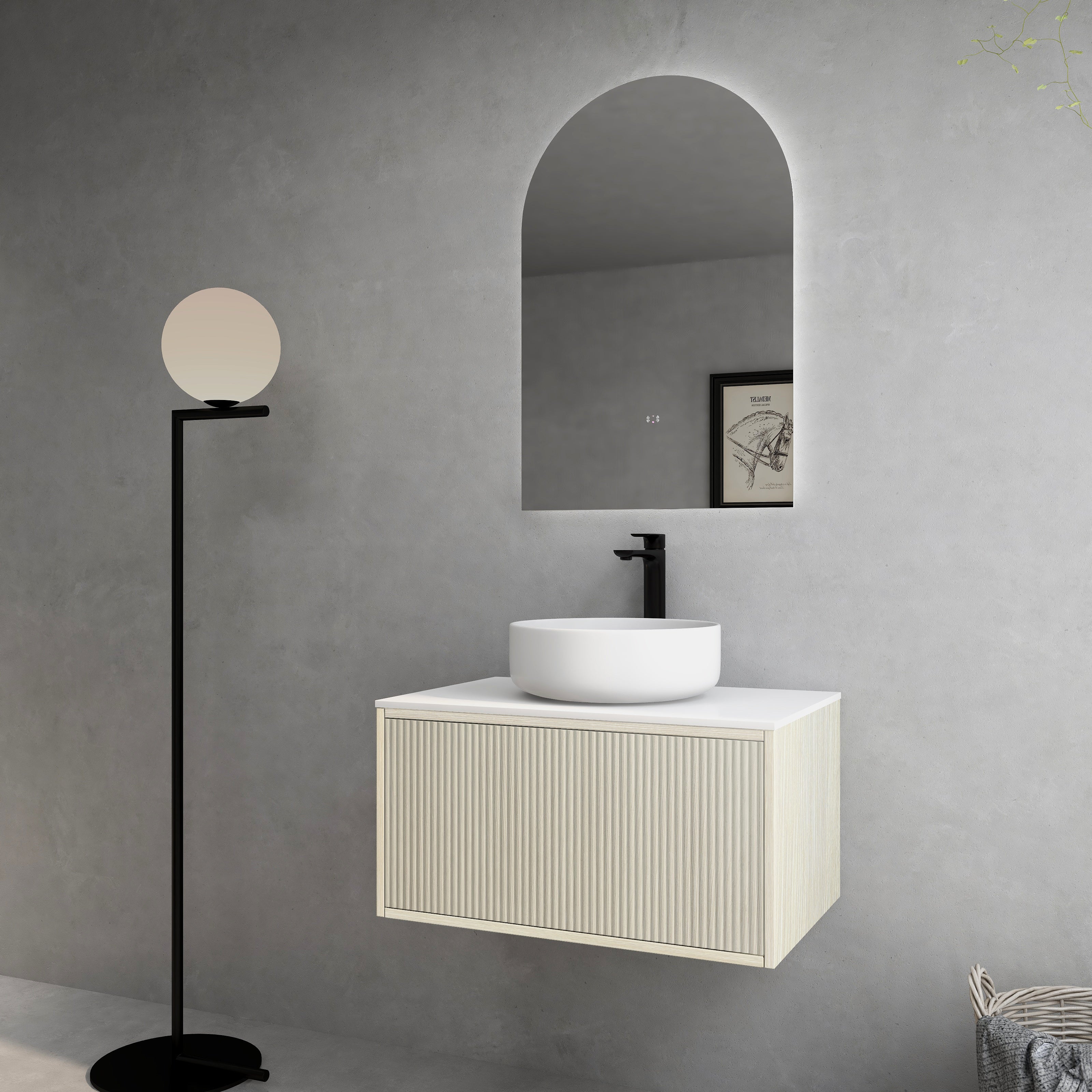 Bellevue Standard Wall-Mounted Vanity 740*496*380mm Coastal Oak