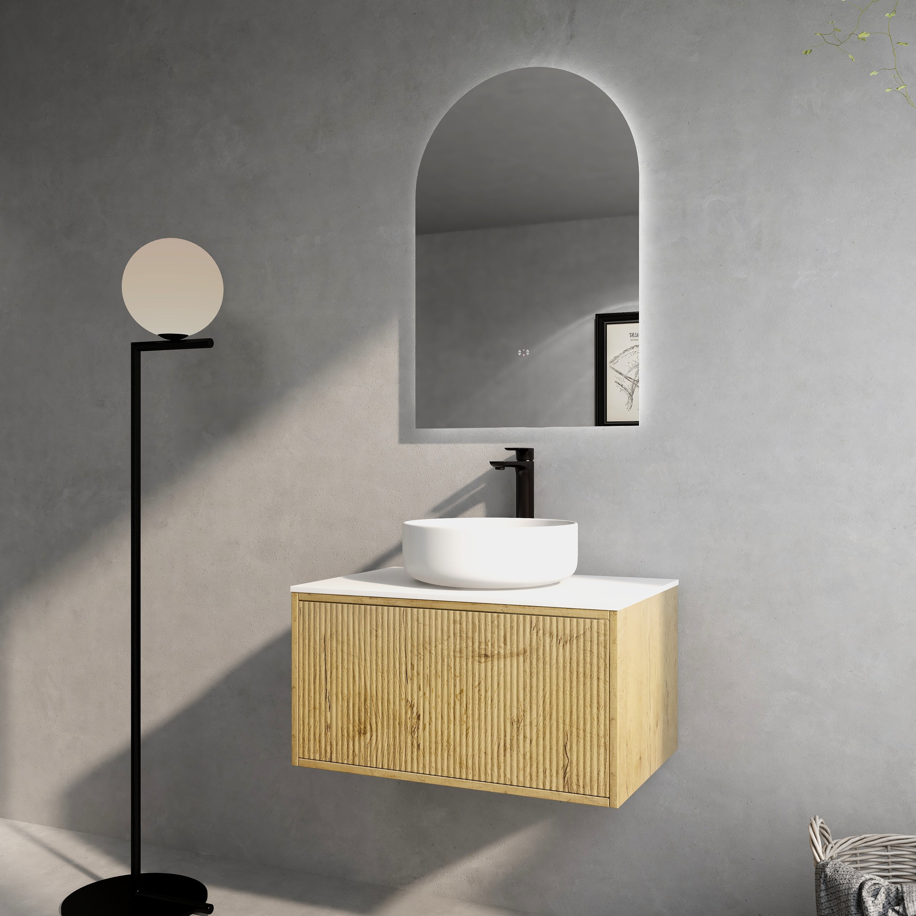Bellevue Standard Wall-Mounted Vanity 740*496*380mm Prime Oak