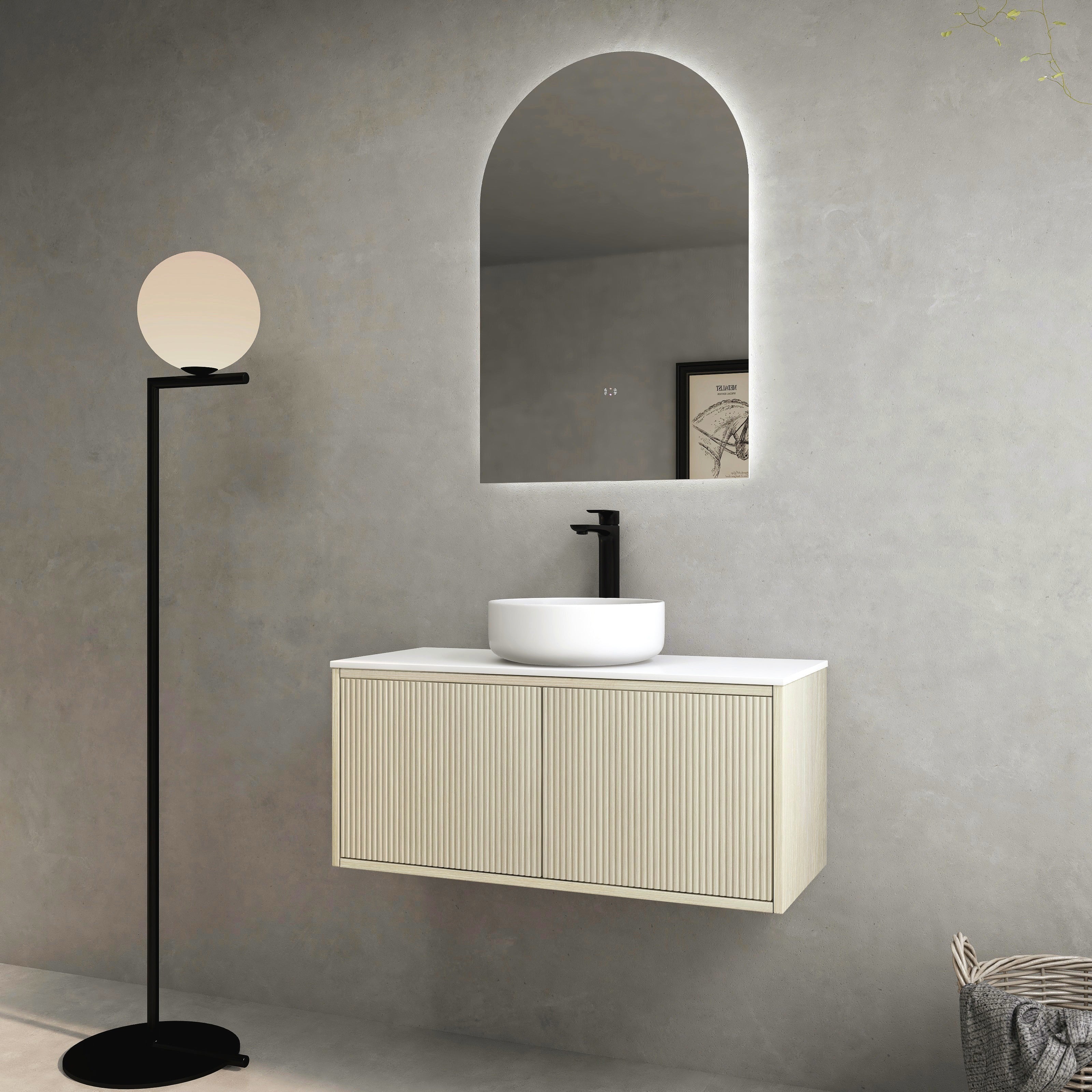 Bellevue Slim Wall-Mounted Vanity 890*386*380mm Coastal Oak