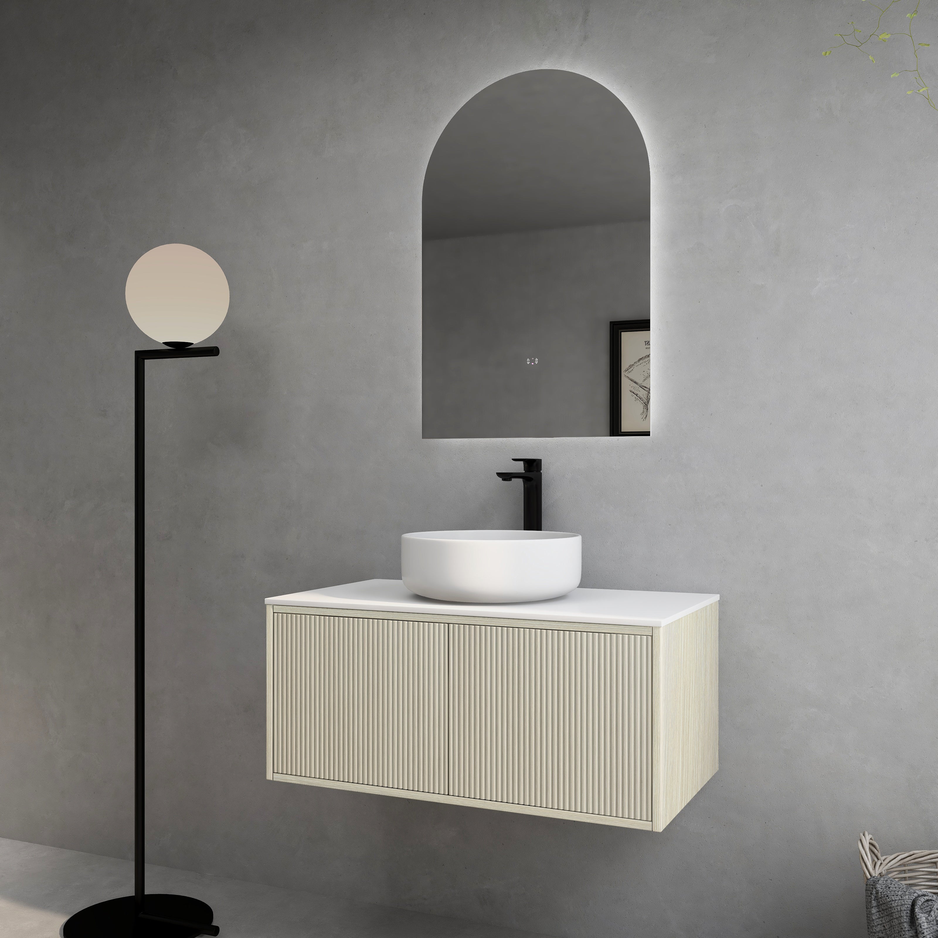 Bellevue Standard Wall-Mounted Vanity 890*496*380mm Coastal Oak