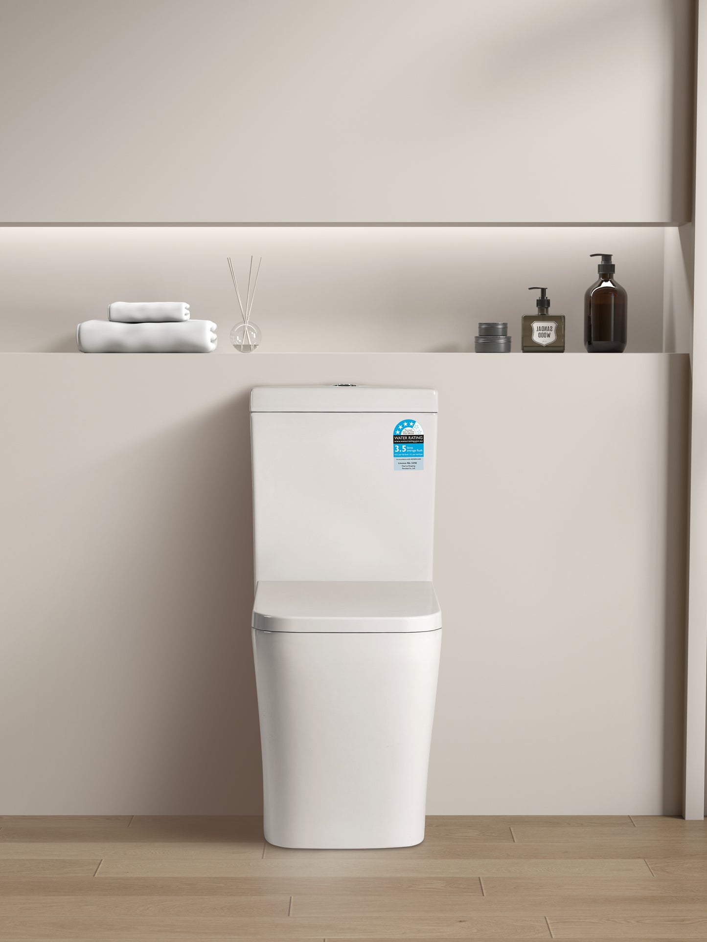 665*380*840mm Back to Wall Qubist BTW Toilet Suite LUX003/LUX003-B Trap Included