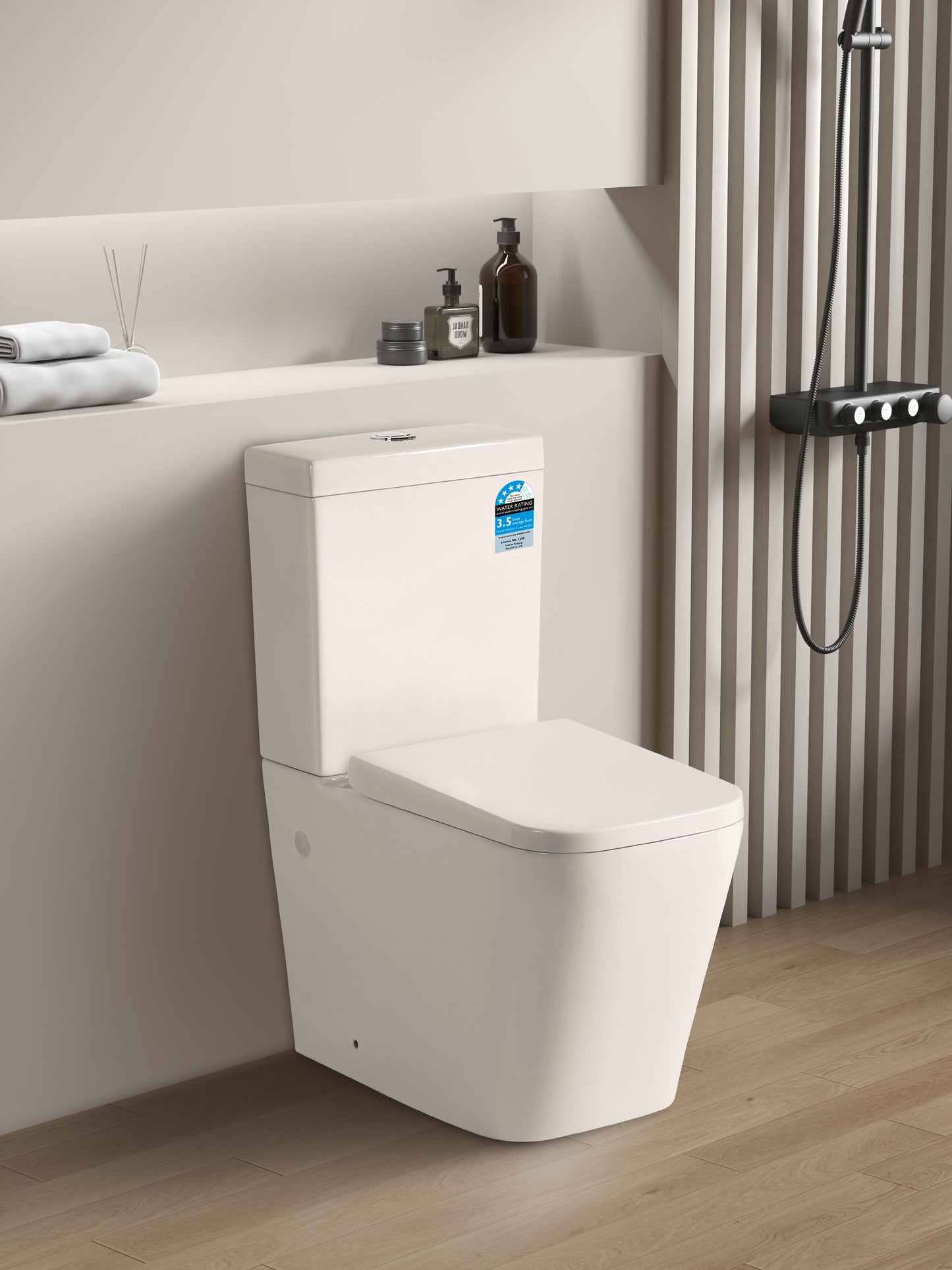 665*380*840mm Back to Wall Qubist BTW Toilet Suite LUX003/LUX003-B Trap Included