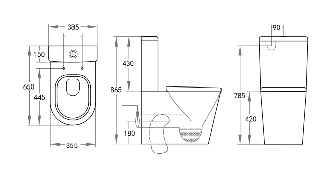 Back to Wall Rimless Toilet Suite LUX022