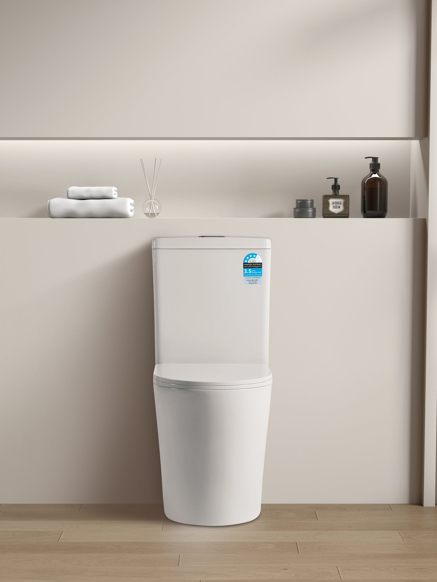 655*385*870mm Back to Wall Tornado Toilet Suite LUX026 Trap Included