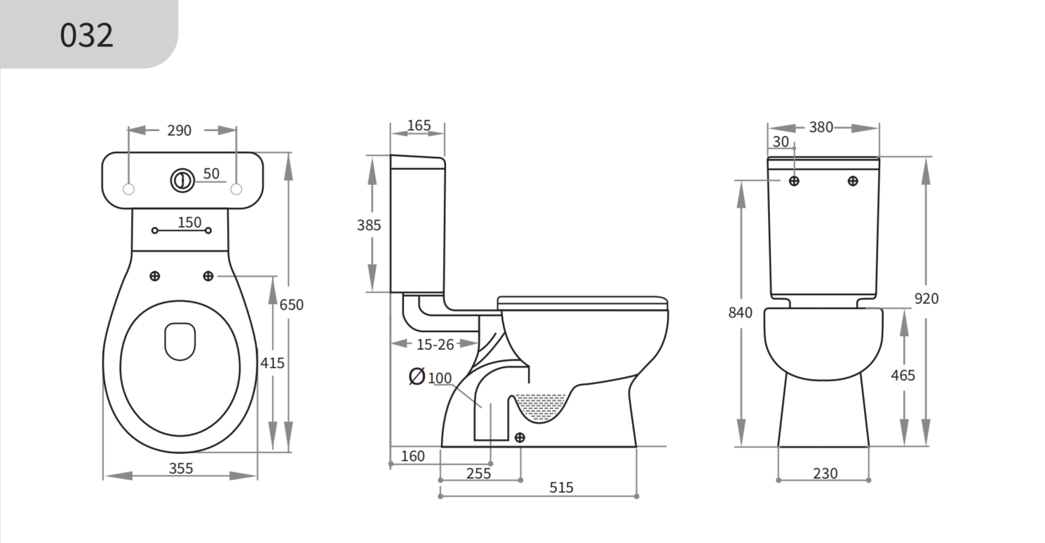 Link Toilet Suite Trap Included 650*380*920mm