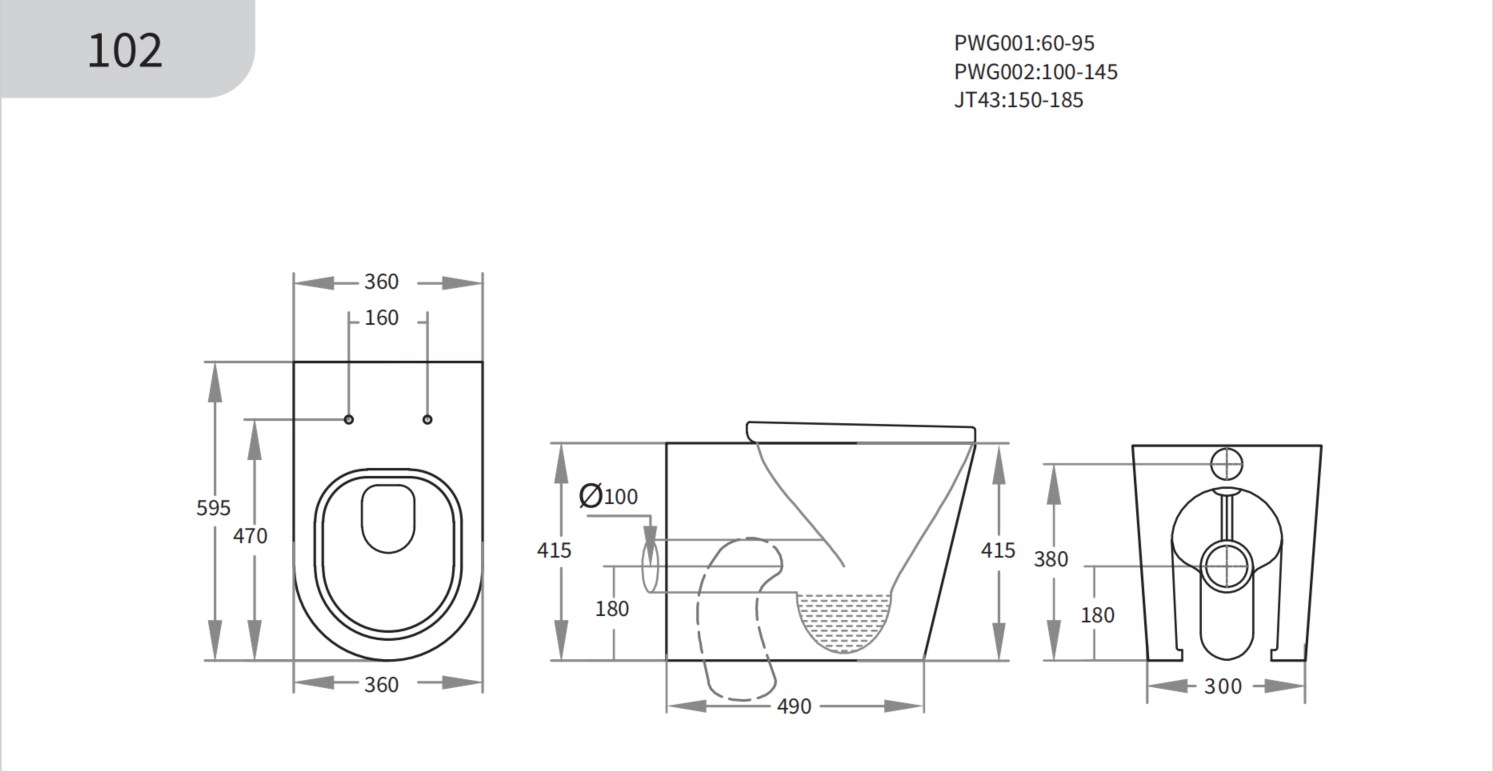 Avery Wall-Faced Toilet with Box Rim Design 595*360*410mm