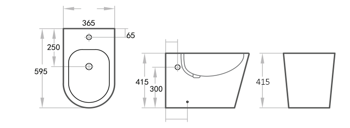 Velina Back-to-Wall Bidet 590*365*410mm
