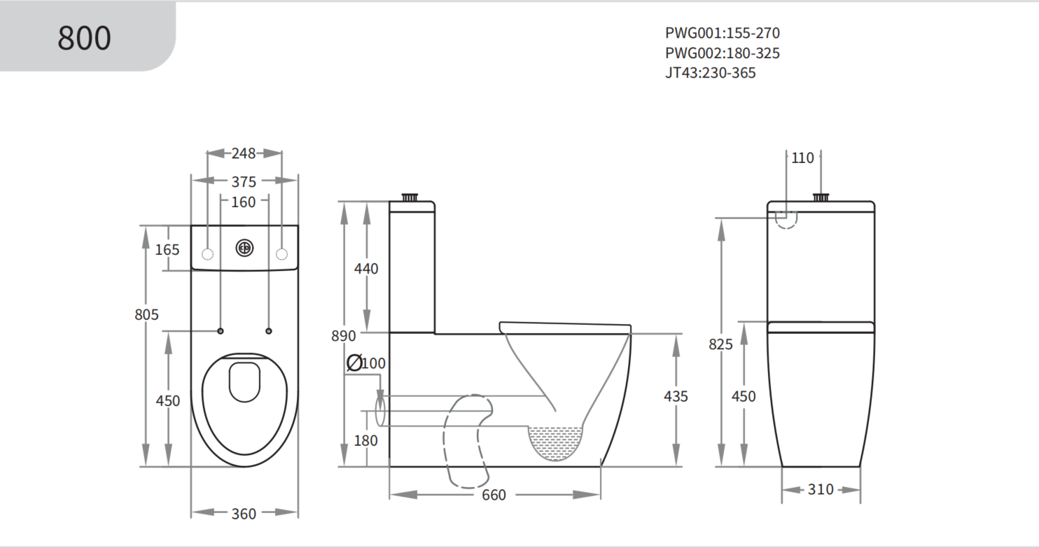 Asta disable Rimless Toilet Suite 805*375*890mm