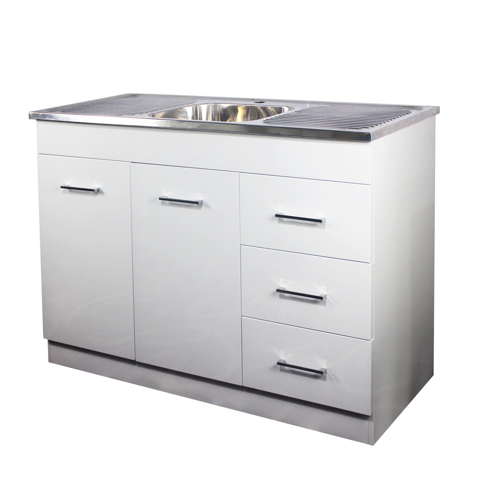 PVC Kitchenette Cabinet (KM1248-Cab) with Stainless Steel Sink (DH446D) 1180*485*900mm