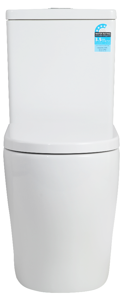 660*385*870mm Back to Wall Zeus Rimless Tornado Toilet Suite LUX028/LUX028 + SMBD01 Trap Included