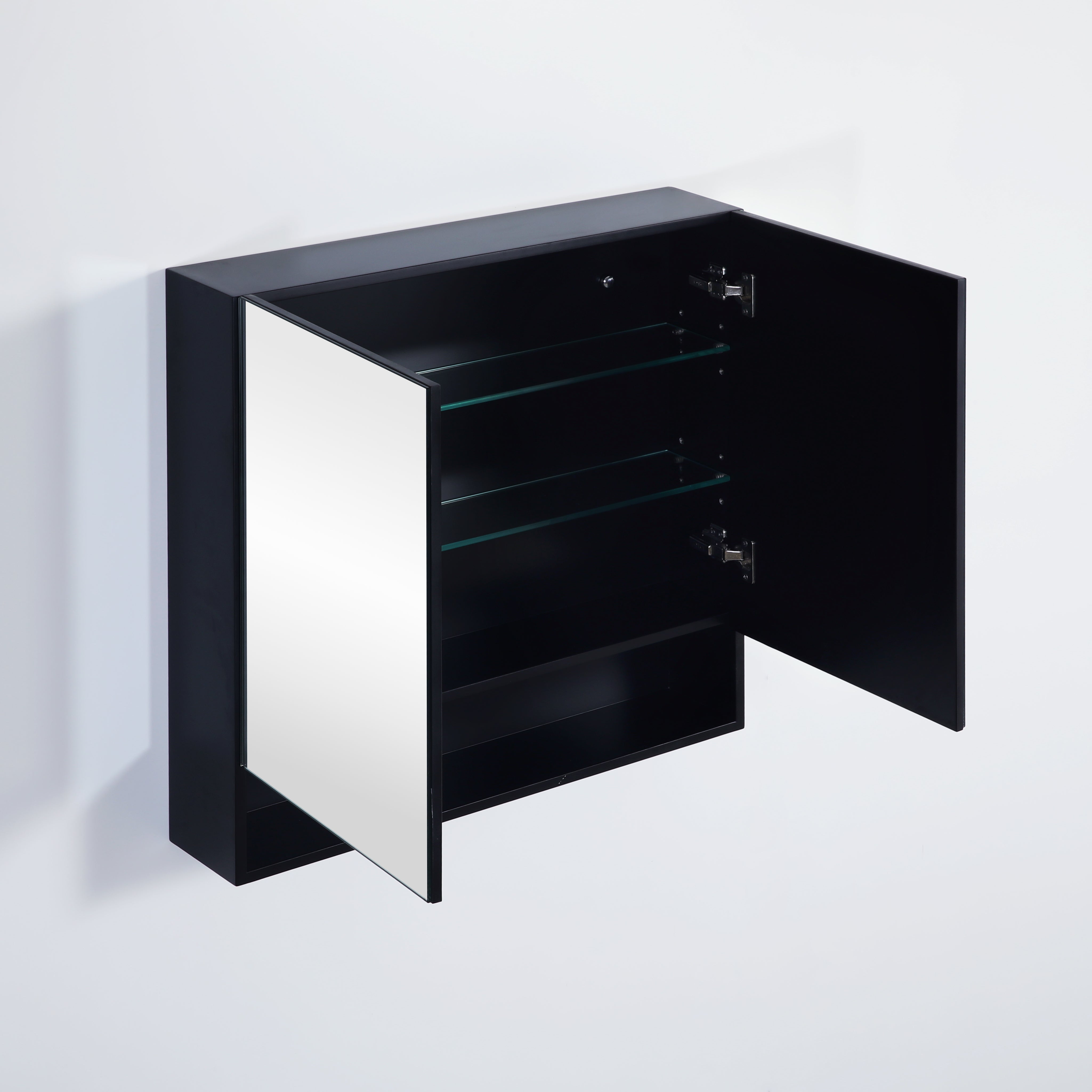Shaving Cabinet Matte Black Finish 600–1480mm