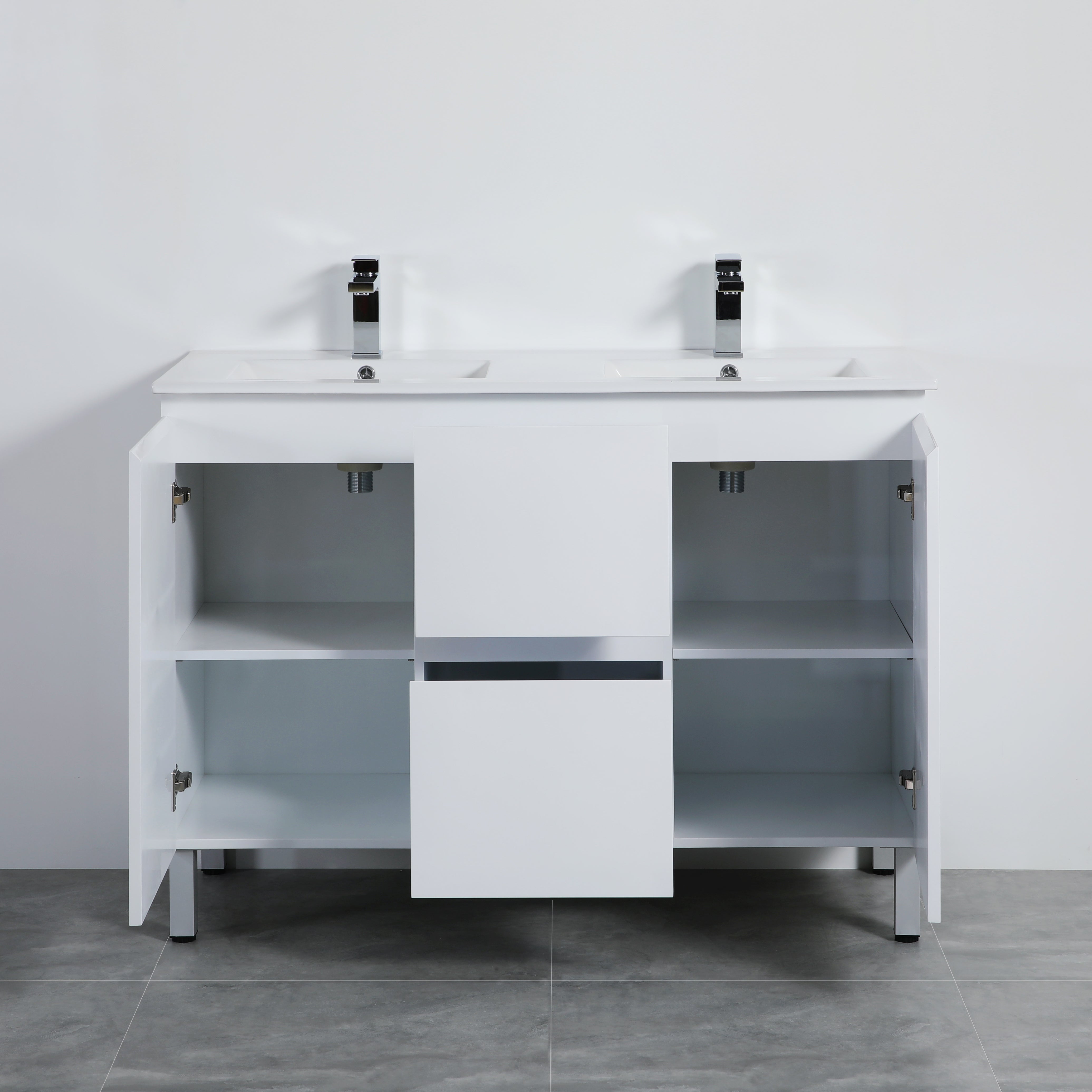 Bathroom Vanity White PVC Polyurethane Cabinet ONLY 1200/1500mm