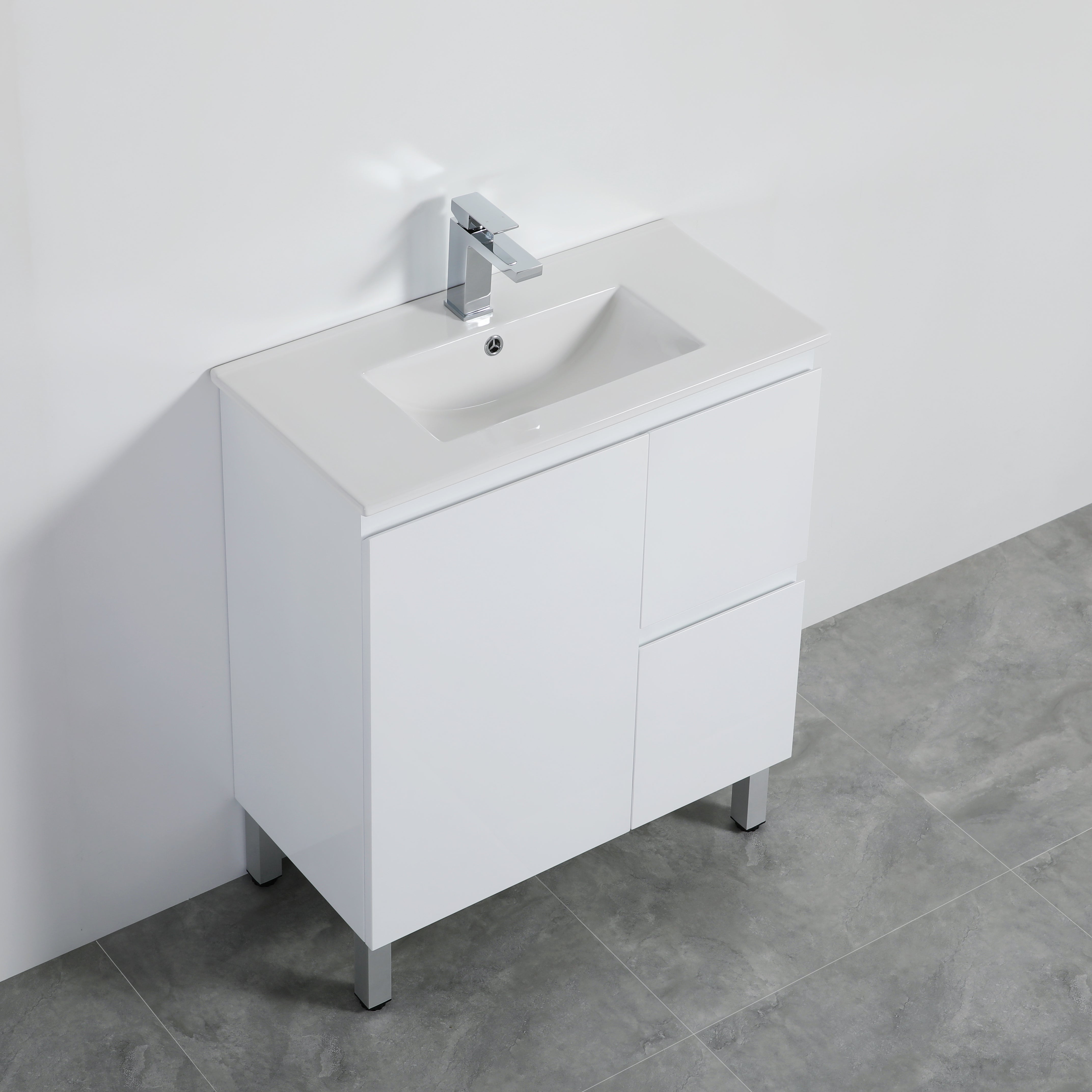 Bathroom Vanity White PVC Polyurethane 750*460*880mm