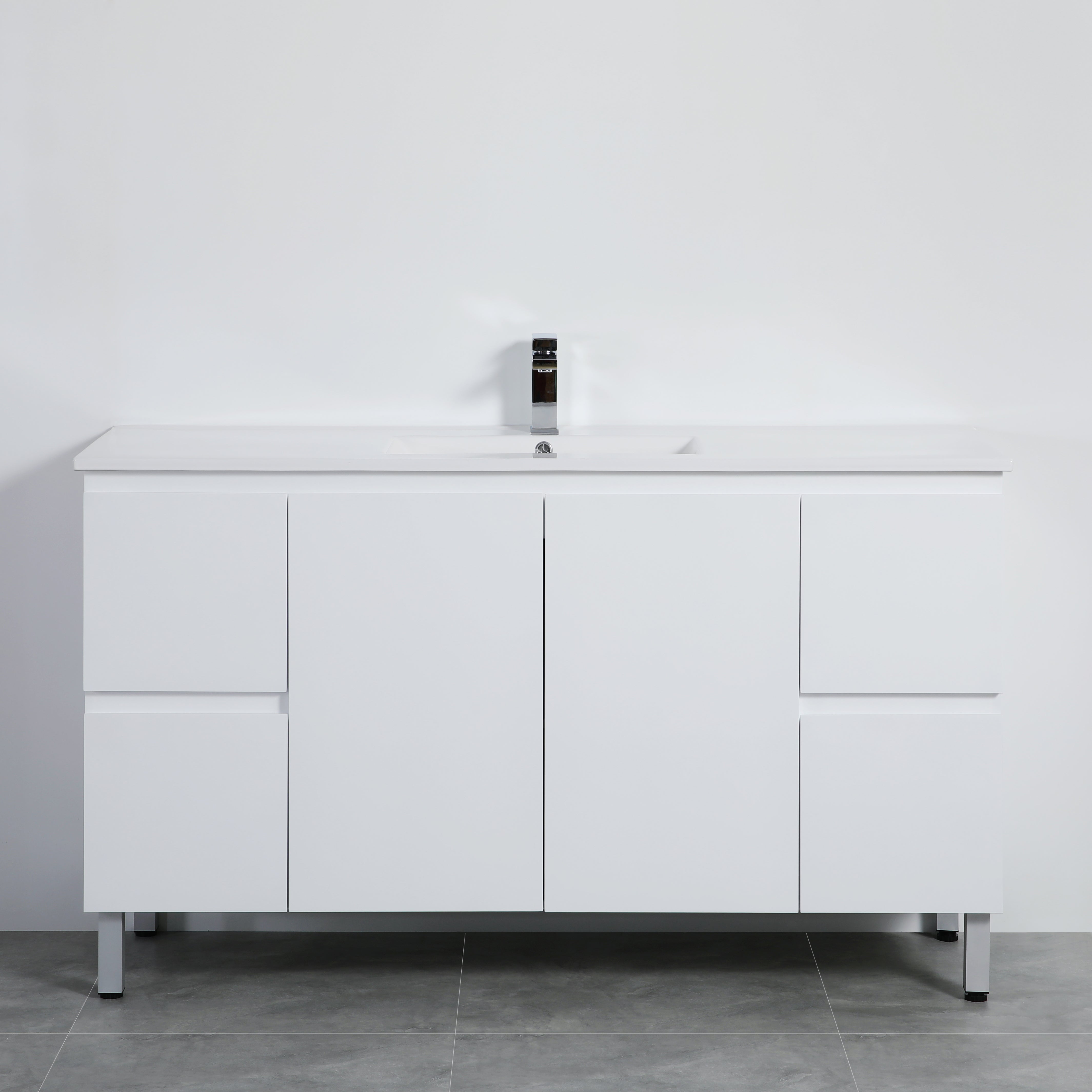 Bathroom Vanity White PVC Polyurethane Cabinet ONLY 1200/1500mm
