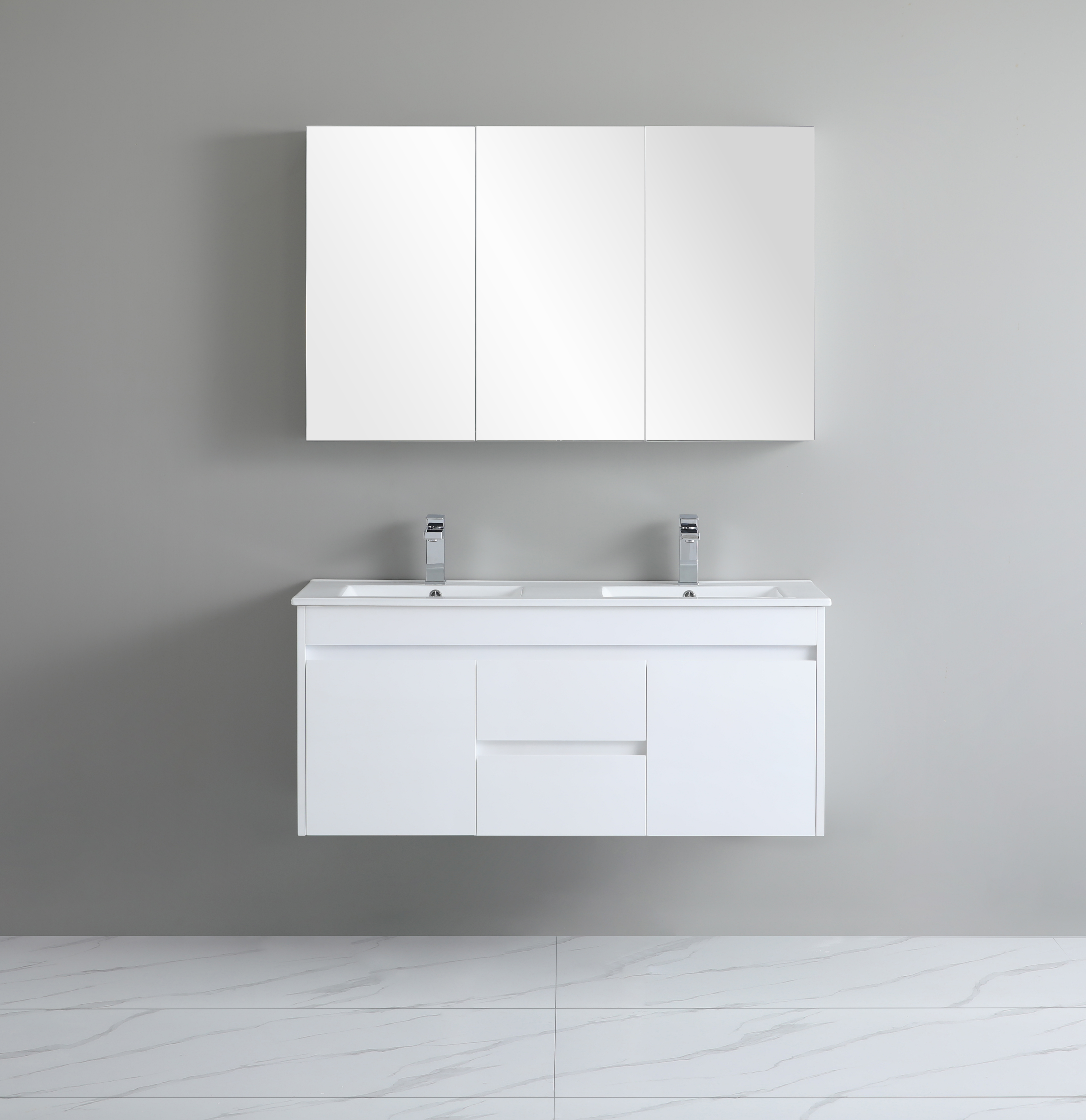 1200*460*550mm White Polyurethane PVC Standard Vanity Polar P124DWH