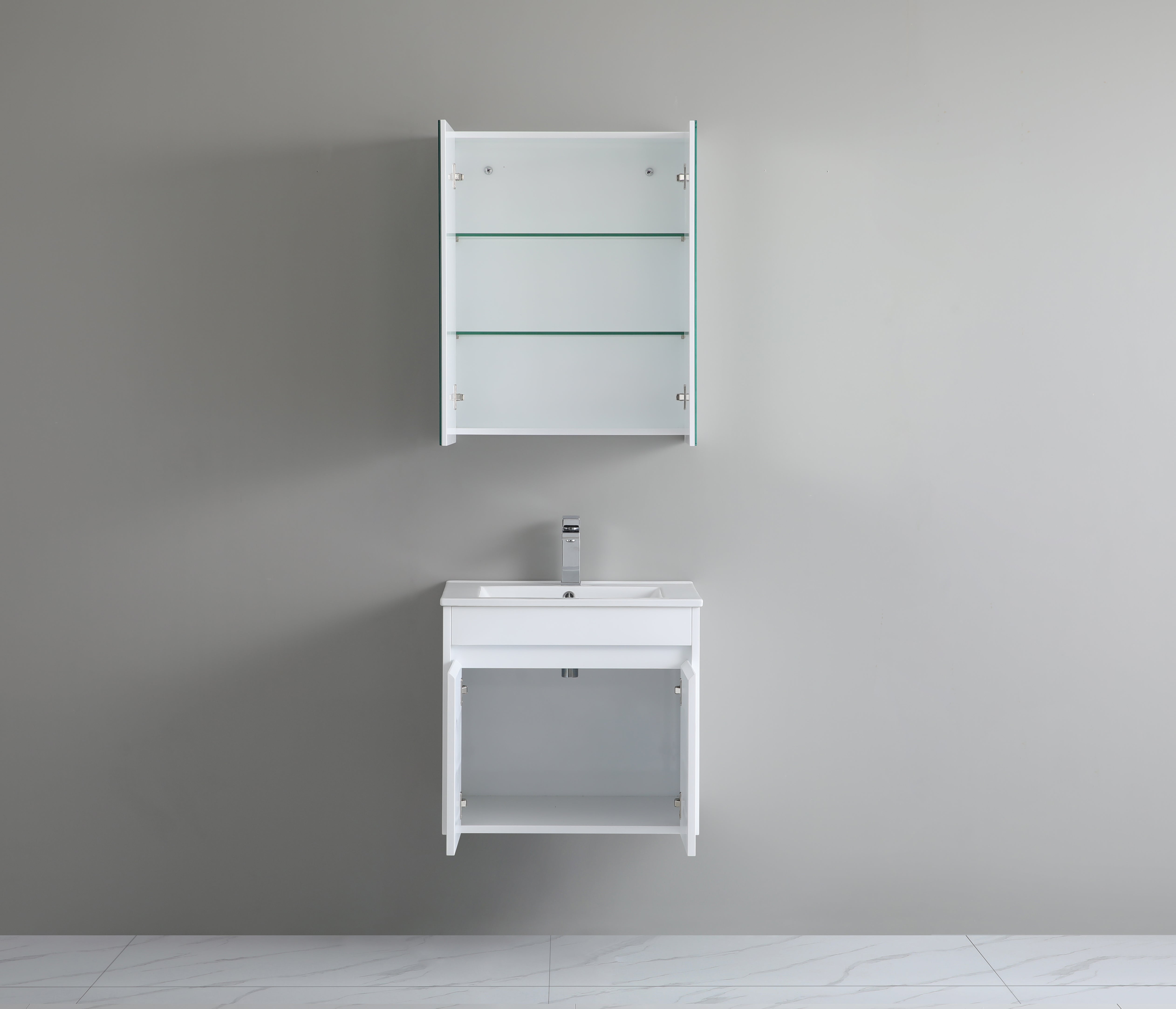Wall Hung White Polyurethane PVC Standard Vanity 600-1800mm