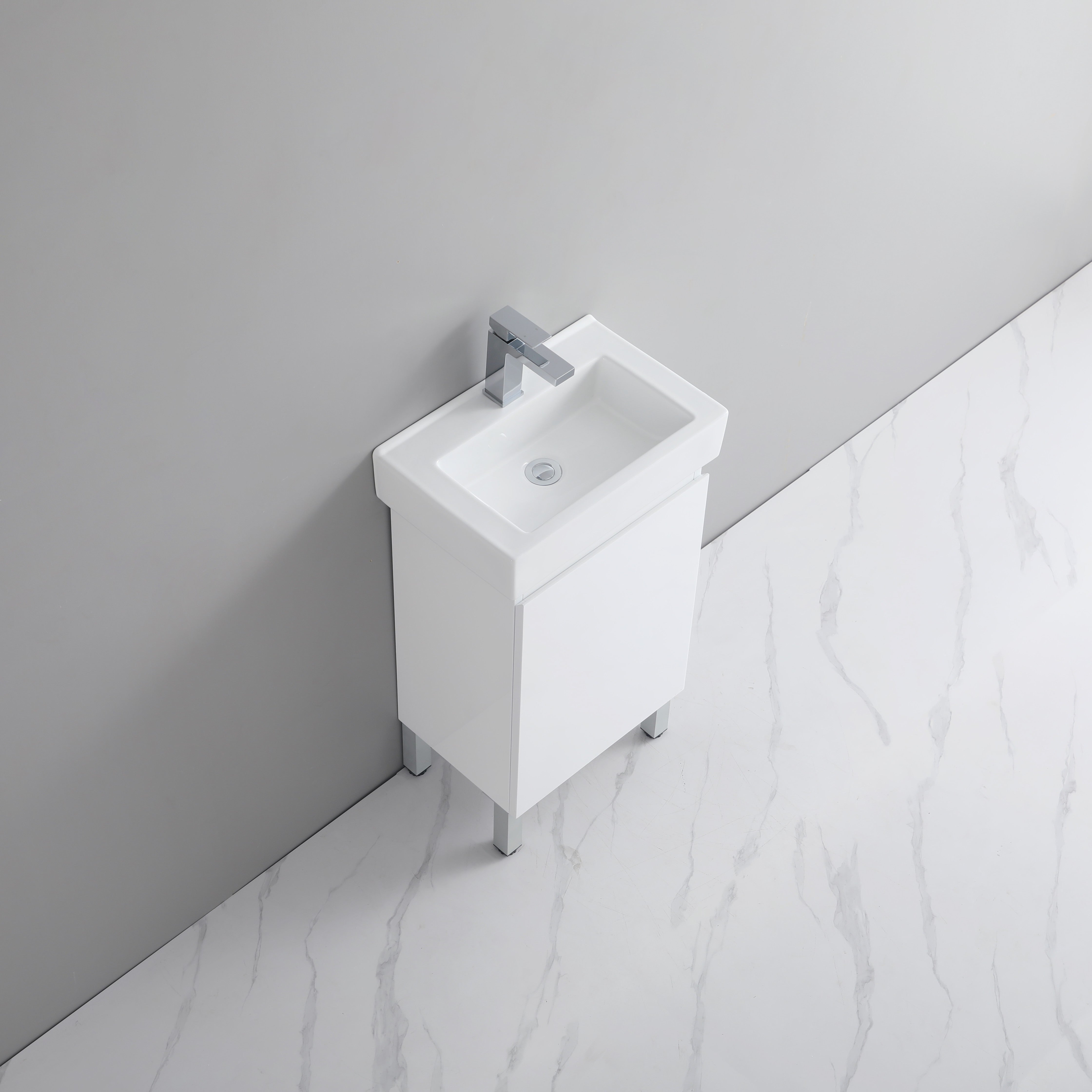 Polyurethane PVC Slim Floor Vanity 500*325*850mm