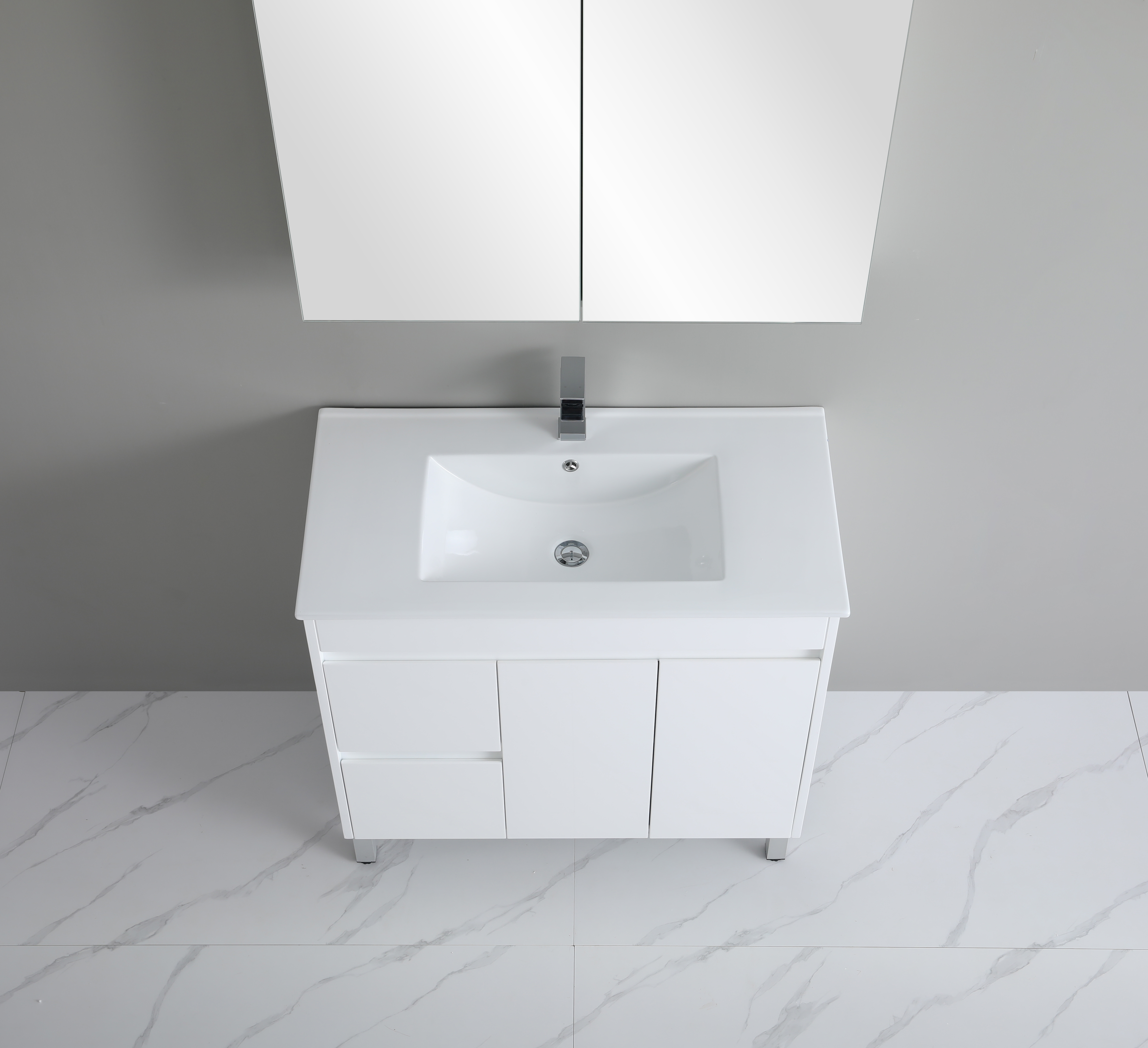 900*460*880mm White Polyurethane PVC Standard Vanity Polar P94LLG