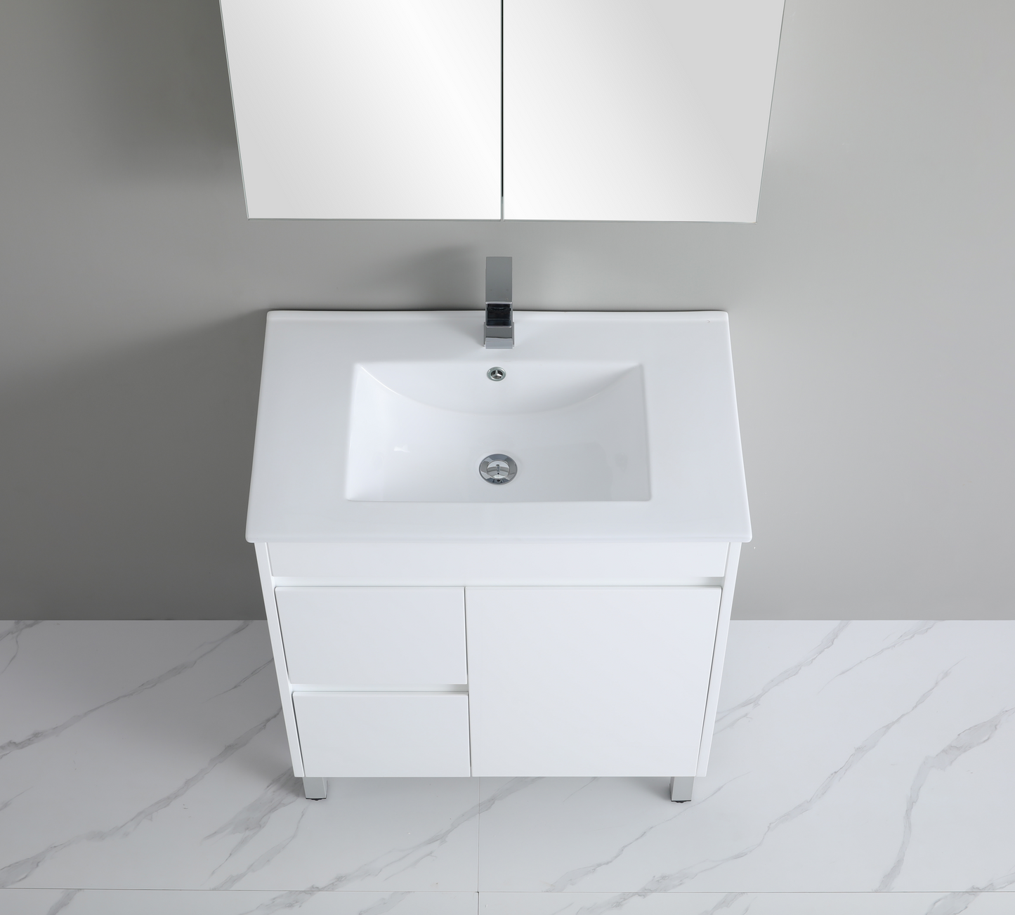 750*460*880mm White Polyurethane PVC Standard Vanity Polar P74LLG