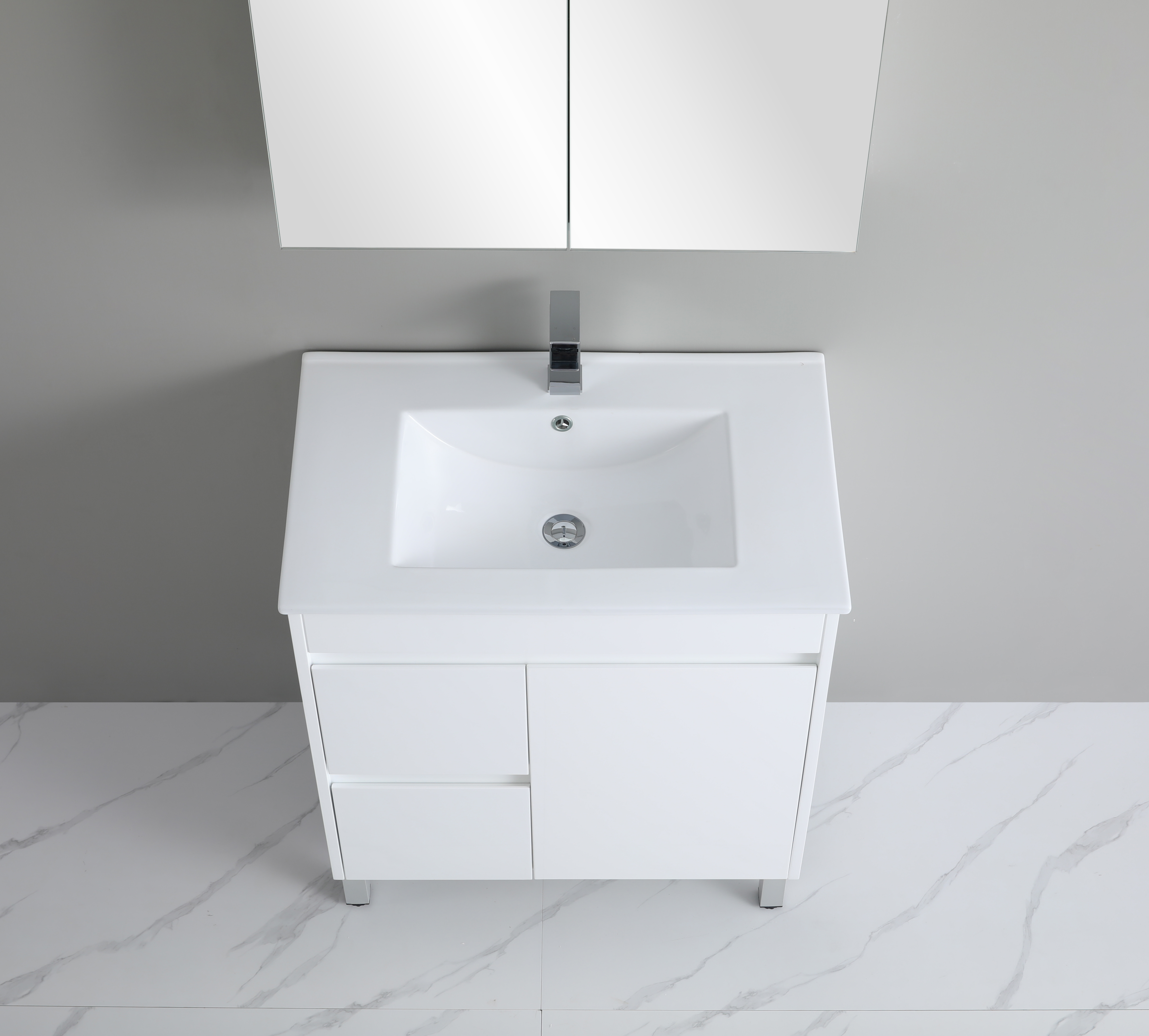750*460*880mm White Polyurethane PVC Standard Vanity Polar P74LLG